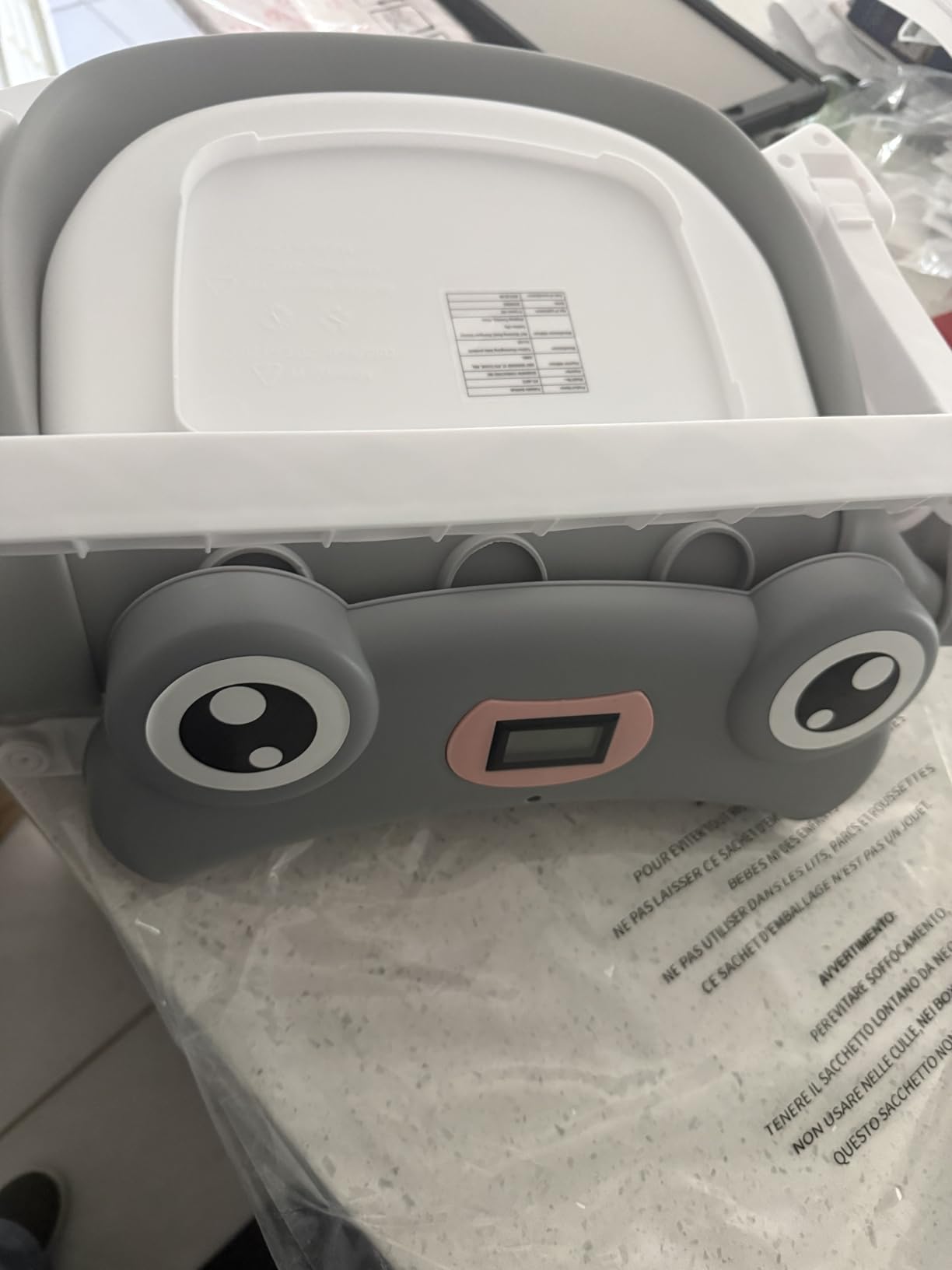 Baby Bathtub, Collapsible Newborn Bathtub for Infant to Toddler 0-24 Months with Soft Cushion and Thermometer,Portable Travel Newborn Tub with No-Slip Feet, Baby Shower Gifts,Grey - Customer Photo 2