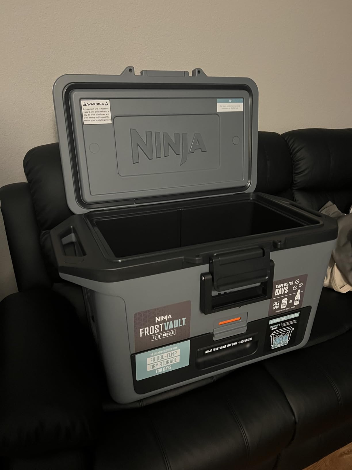 Ninja FB151GY FrostVault 50qt Hard Cooler with Dry Zone, Integrated Fridge-Temp Dry Storage Drawer, Premium Heavy-Duty Insulated Cooler, Keeps Ice for Days, Slate Gray - Customer Photo 1