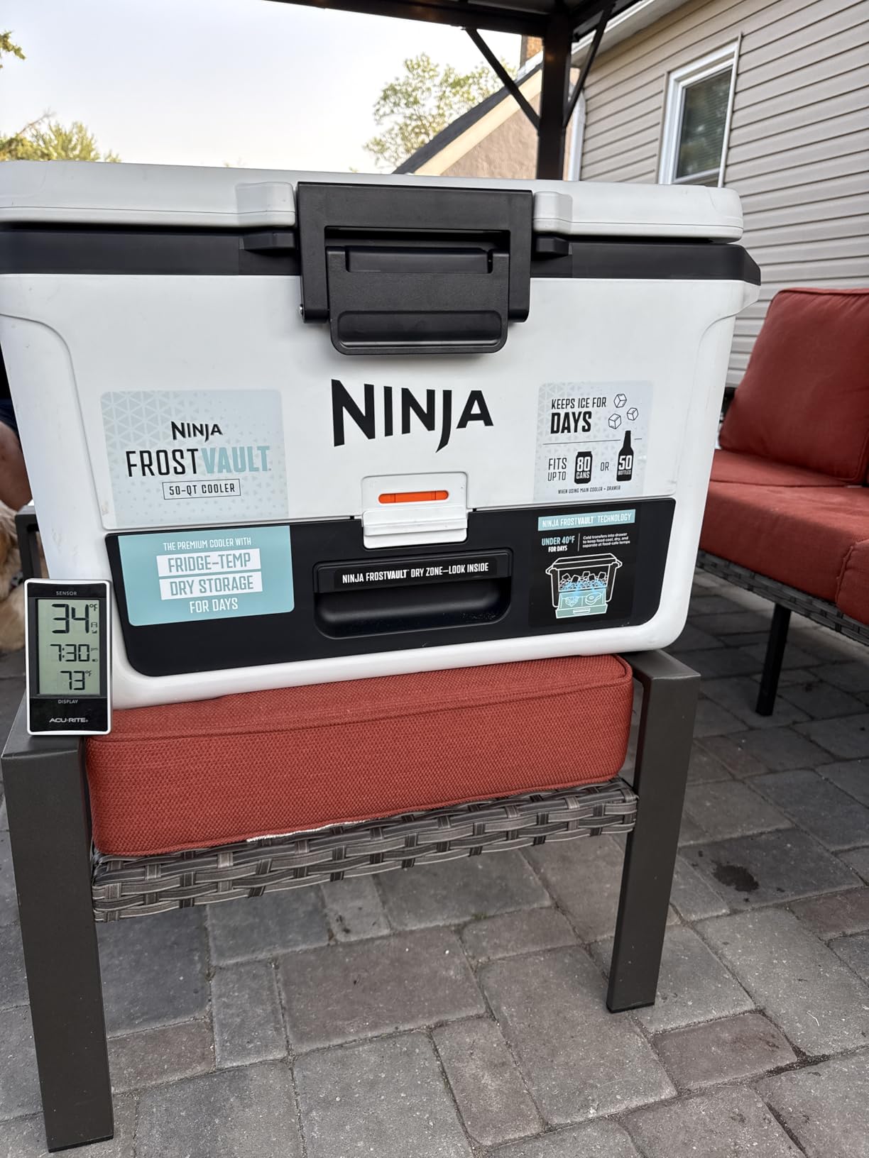 Ninja FB151GY FrostVault 50qt Hard Cooler with Dry Zone, Integrated Fridge-Temp Dry Storage Drawer, Premium Heavy-Duty Insulated Cooler, Keeps Ice for Days, Slate Gray - Customer Photo 2