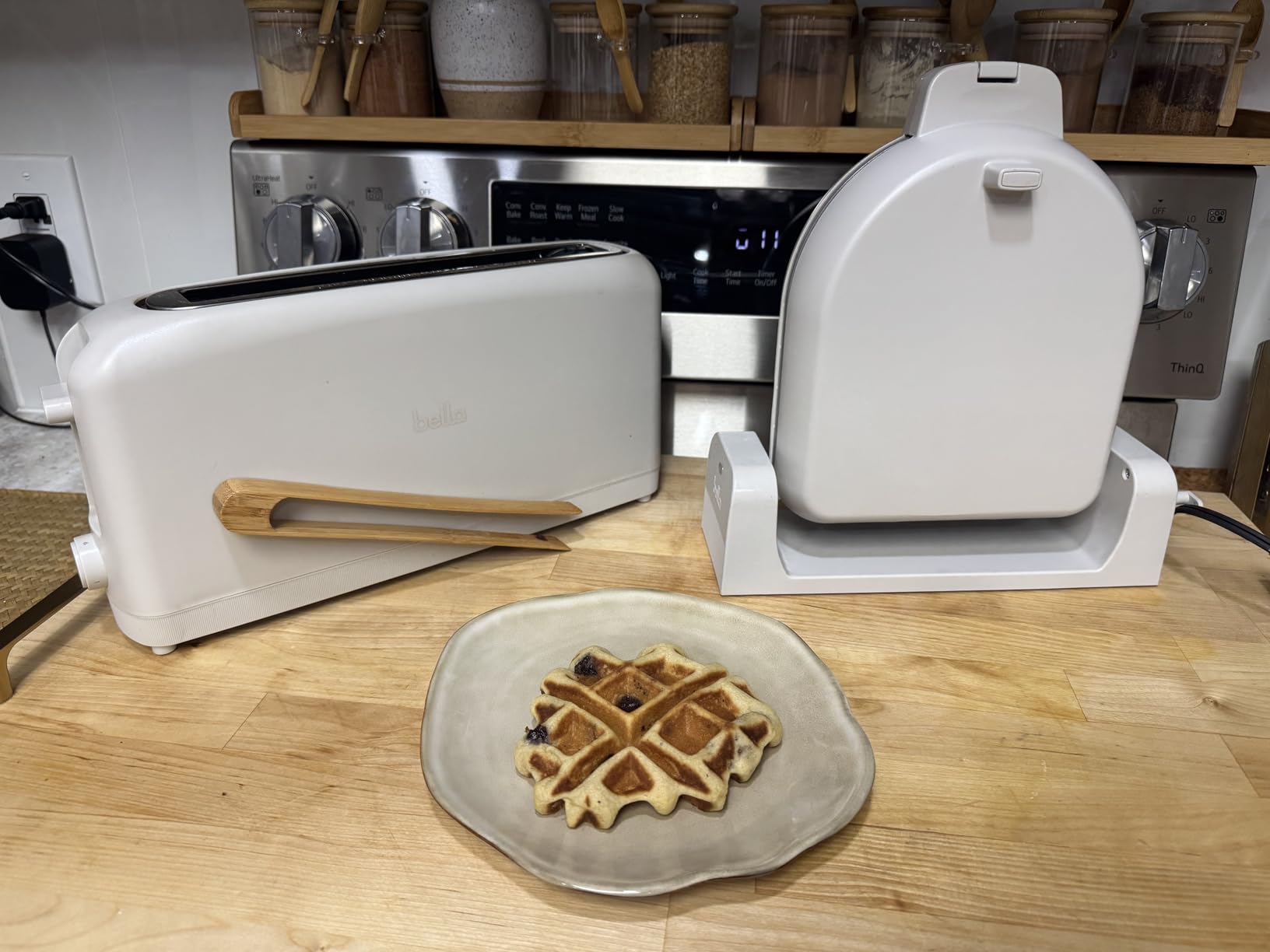 bella Flip-n-Store Belgian Waffle Maker, EverGood™ Ceramic Nonstick Coating, Fits-anywhere™ Kitchenware, Power Indicator Light & Touch Handle, 7 bella Flip-n-Store Belgian Waffle Maker, EverGood™ Ceramic Nonstick Coating, Fits-anywhere™ Kitchenware, Power Indicator Light & Touch Handle, 7