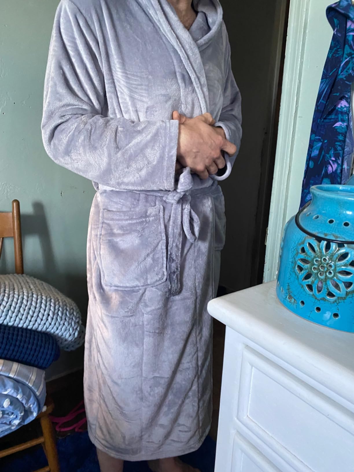 Robes for Women – Premium Plush Fleece Long Bathrobe for Women with Shawl Collar, Soft Warm Womens Robe Customer Review Robes for Women – Premium Plush Fleece Long Bathrobe for Women with Shawl Collar, Soft Warm Womens Robe - Customer Photo 2