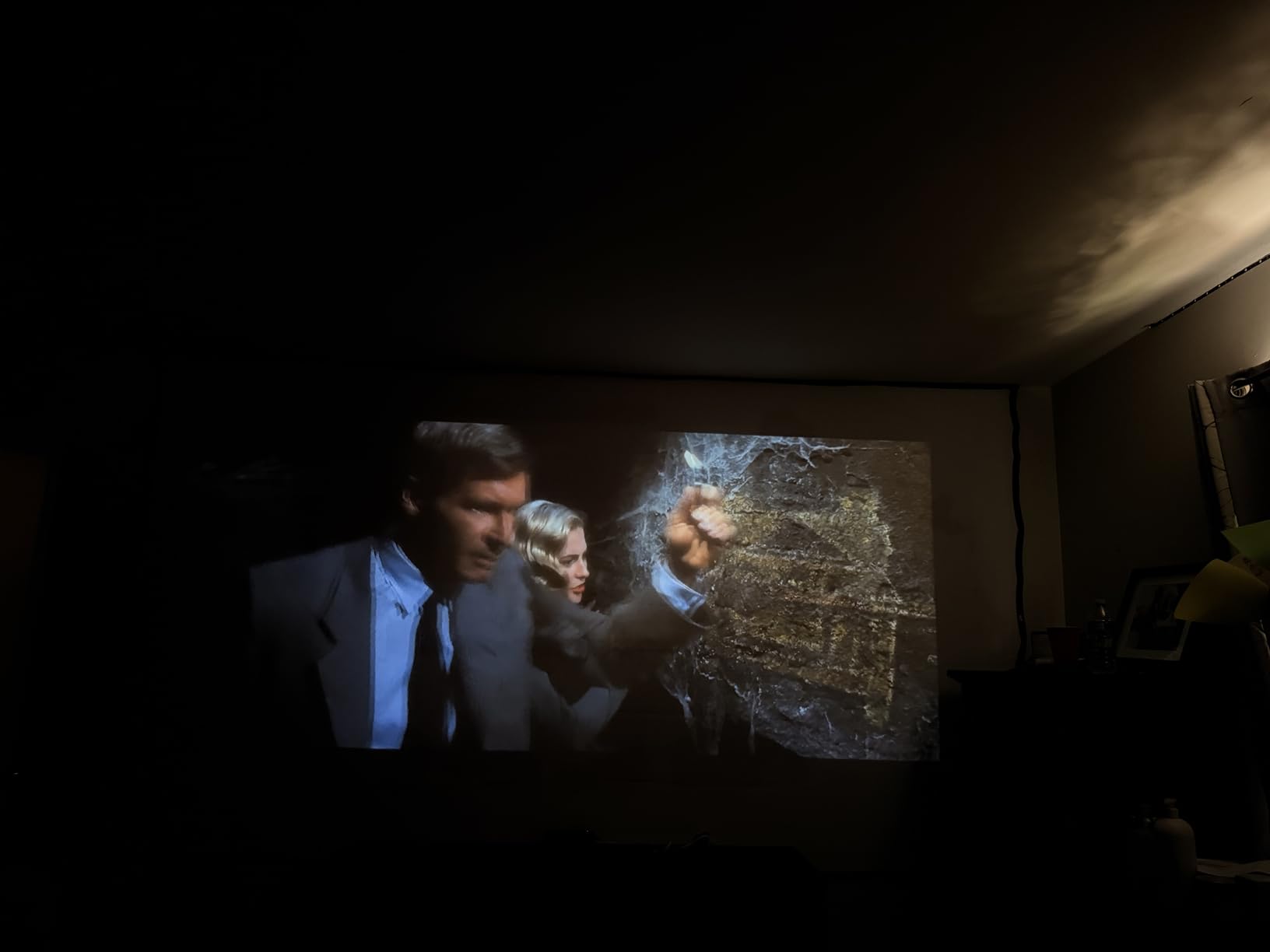 Projector Screen,XINLEMY 150-inch Projection Screen 4K 16:9 HD Foldable Portable Movie Screen Outdoor Indoor Double-Sided Cinema Screen for Movie Home Theater Backyard Partying - Customer Photo 2