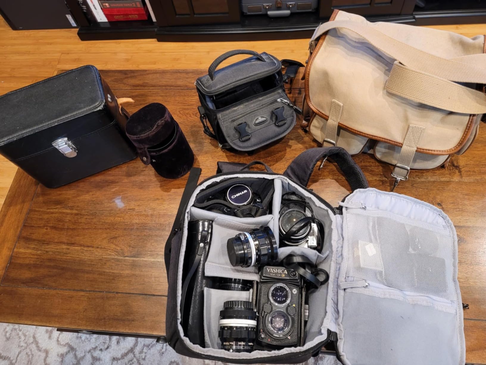 BAGSMART Camera Backpack, DSLR SLR Small Camera Bags for Photographers Compatible for Sony Canon Nikon, Shoulder Strap 2-in-1 Travel Backpack Fits 12.9