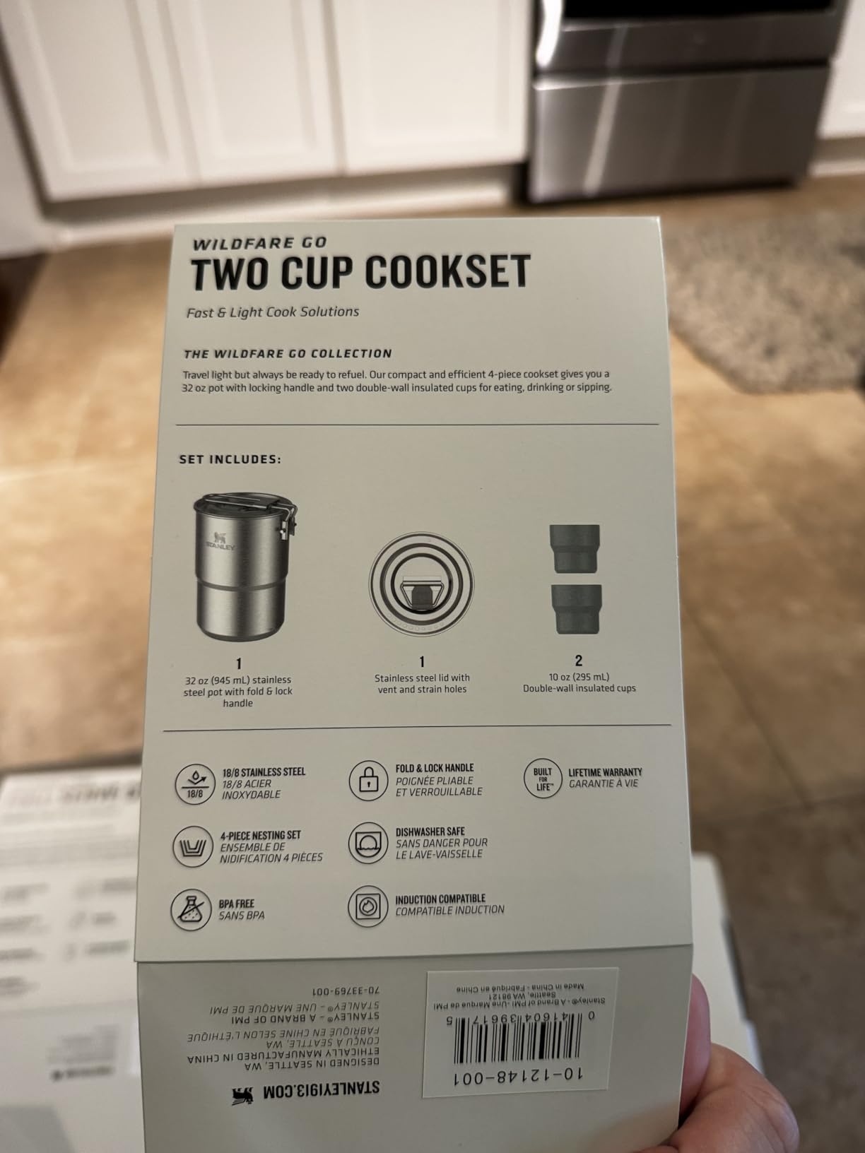 Stanley Wildfare Go 4-Piece Stainless Steel Two Cup Cook Set | 32 oz Pot and Lid with Fold & Lock Handle | 2 Stacking Cups | Camping Essentials for Your Camp Kitchen | BPA-Free | Shale + Charcoal - Customer Photo 5