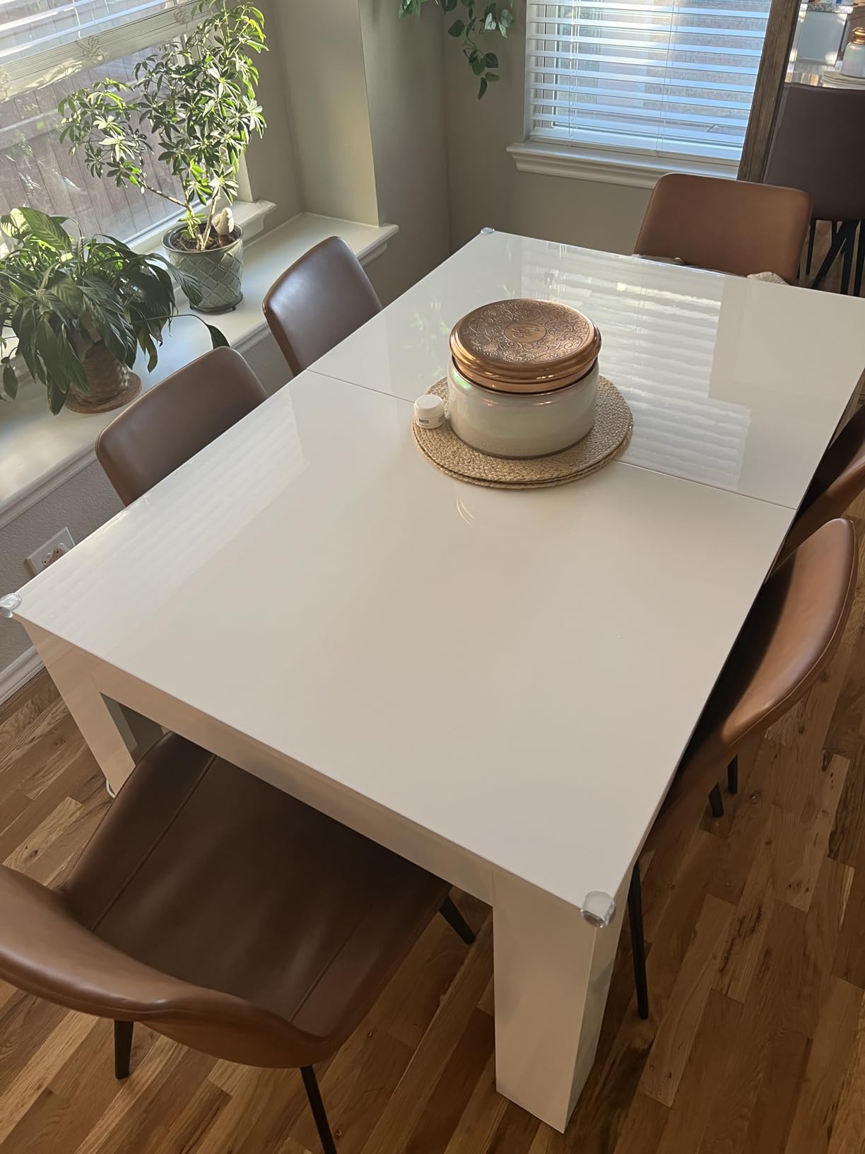 Mobili Fiver, Easy, Extendable Dining Table, 55.1(86.6) x35.4 in, Rustic Oak and Ashwood White, Made in Italy - Customer Photo 2