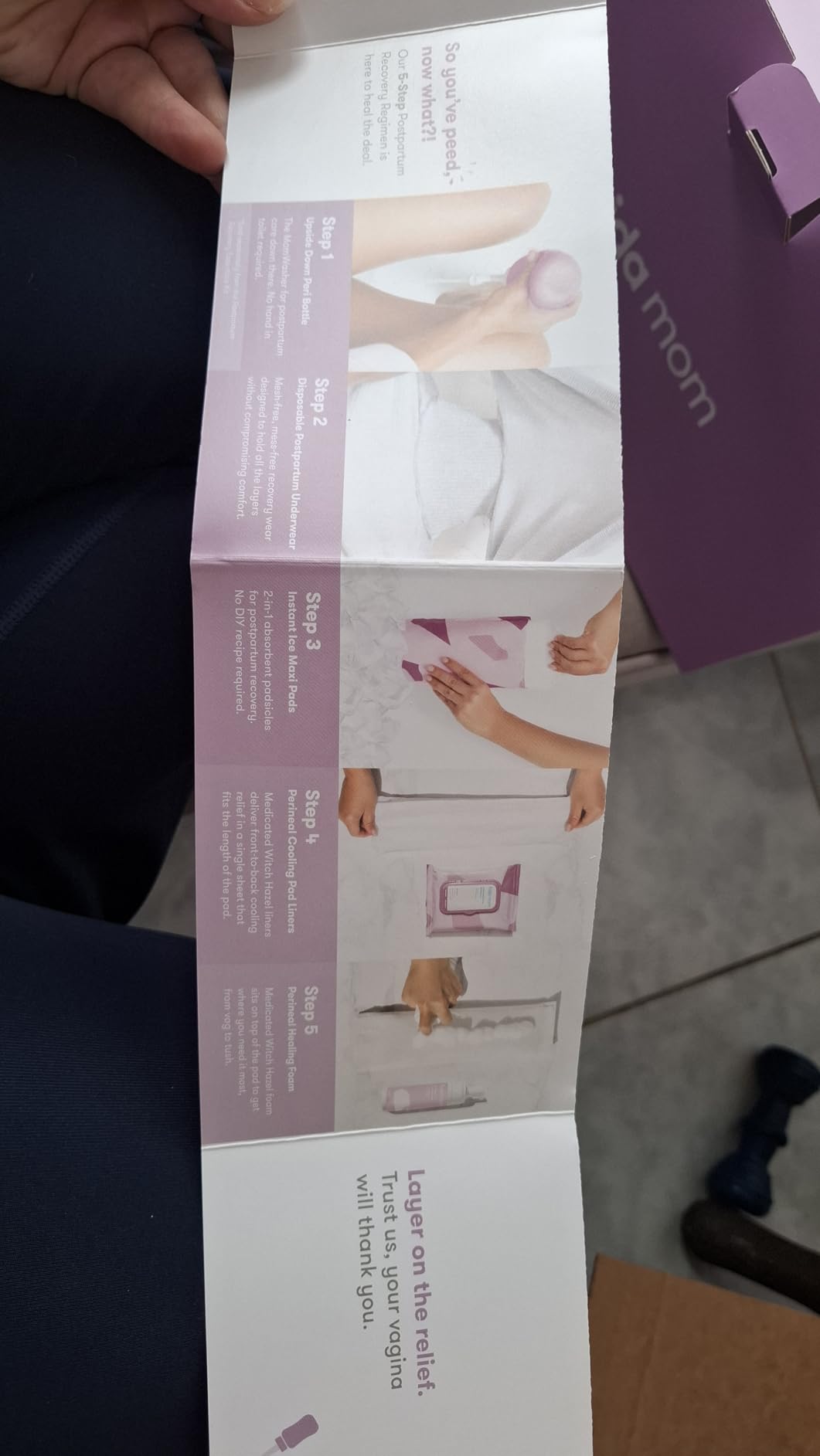 Frida Mom 11pc Postpartum Essentials Kit Gift Set, Hospital Bag Must Haves for New Mom, Includes 4 Disposable Postpartum Underwear, 4 Ice Maxi Pads, Perineal Healing Foam & 24 Pad Liners & Peri Bottle - Customer Photo 1