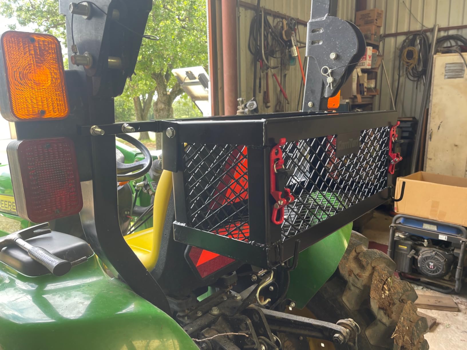 CarriTurf Heavy Duty Tractor Tool Box Universal-Fitting Tractor Tool Tray Accessories with 24x10x10in Tractor Basket Attachment - Fit for John Deere/Kubota Tractors Customer Review CarriTurf Heavy Duty Tractor Tool Box Universal-Fitting Tractor Tool Tray Accessories with 24x10x10in Tractor Basket Attachment - Fit for John Deere/Kubota Tractors - Customer Photo 3