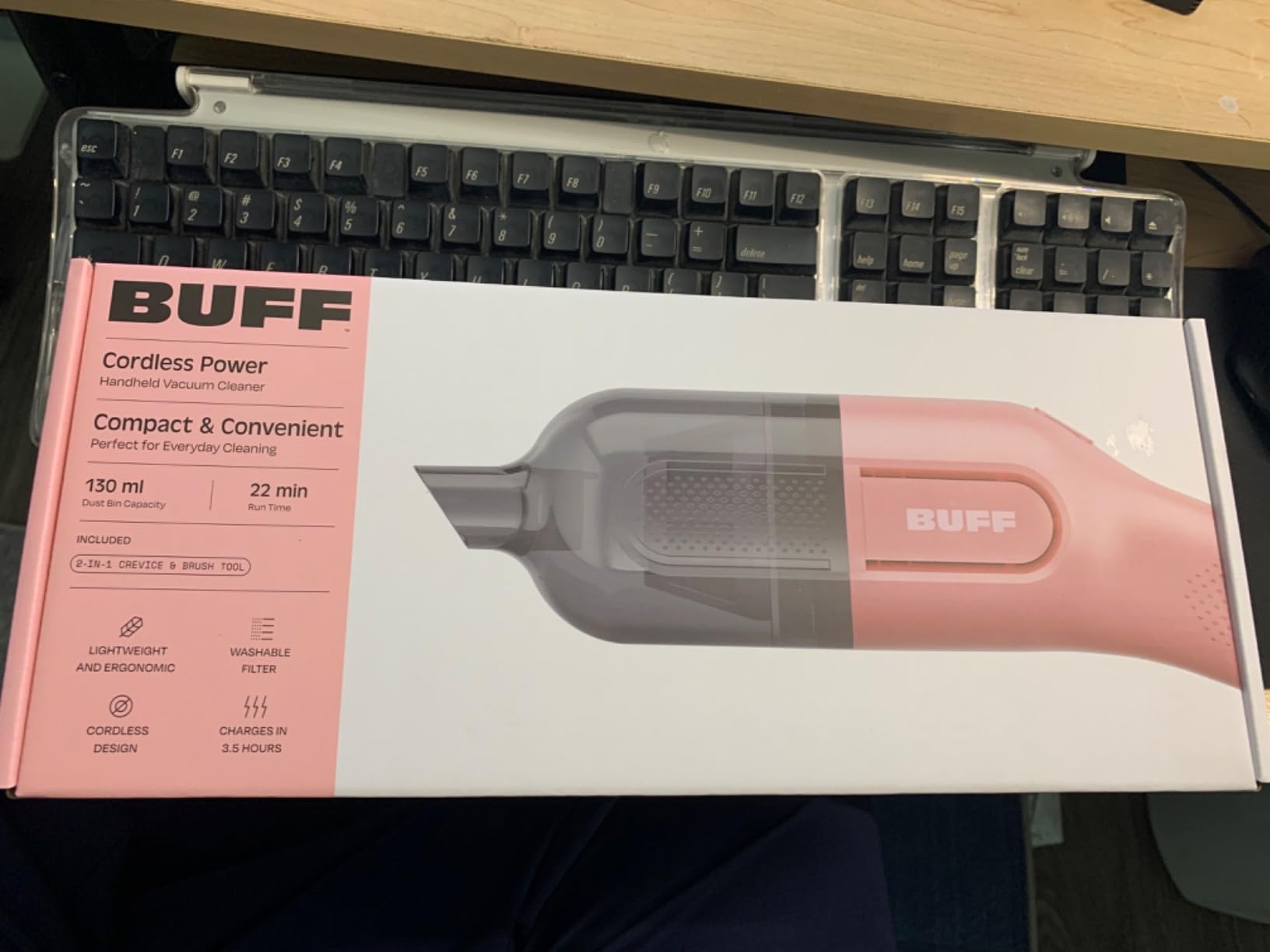 BUFF Cordless Handheld Vacuum, Rechargeable Car Vacuum Cleaner with Combo Crevice and Brush Tool Included, for Home, Office, Car, Pets - Black Customer Review BUFF Cordless Handheld Vacuum, Rechargeable Car Vacuum Cleaner with Combo Crevice and Brush Tool Included, for Home, Office, Car, Pets - Black - Customer Photo 1