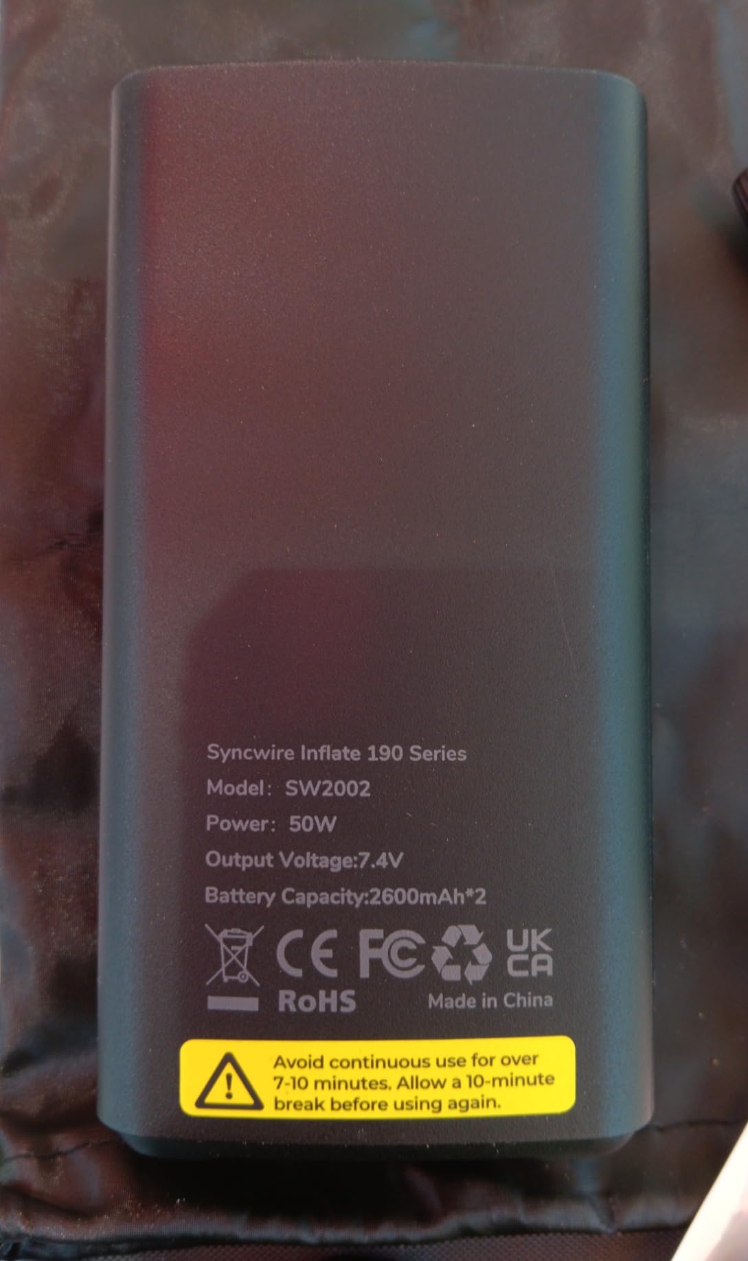 Syncwire Tire Inflator Portable Air Compressor - 150PSI 2X Faster Inflation Smart Air Pump for Car Tires [Extra-Large LCD] with Digital Pressure Gauge, Auto Shut-Off for Car, Motorcycle, Bike & Balls - Customer Photo 2