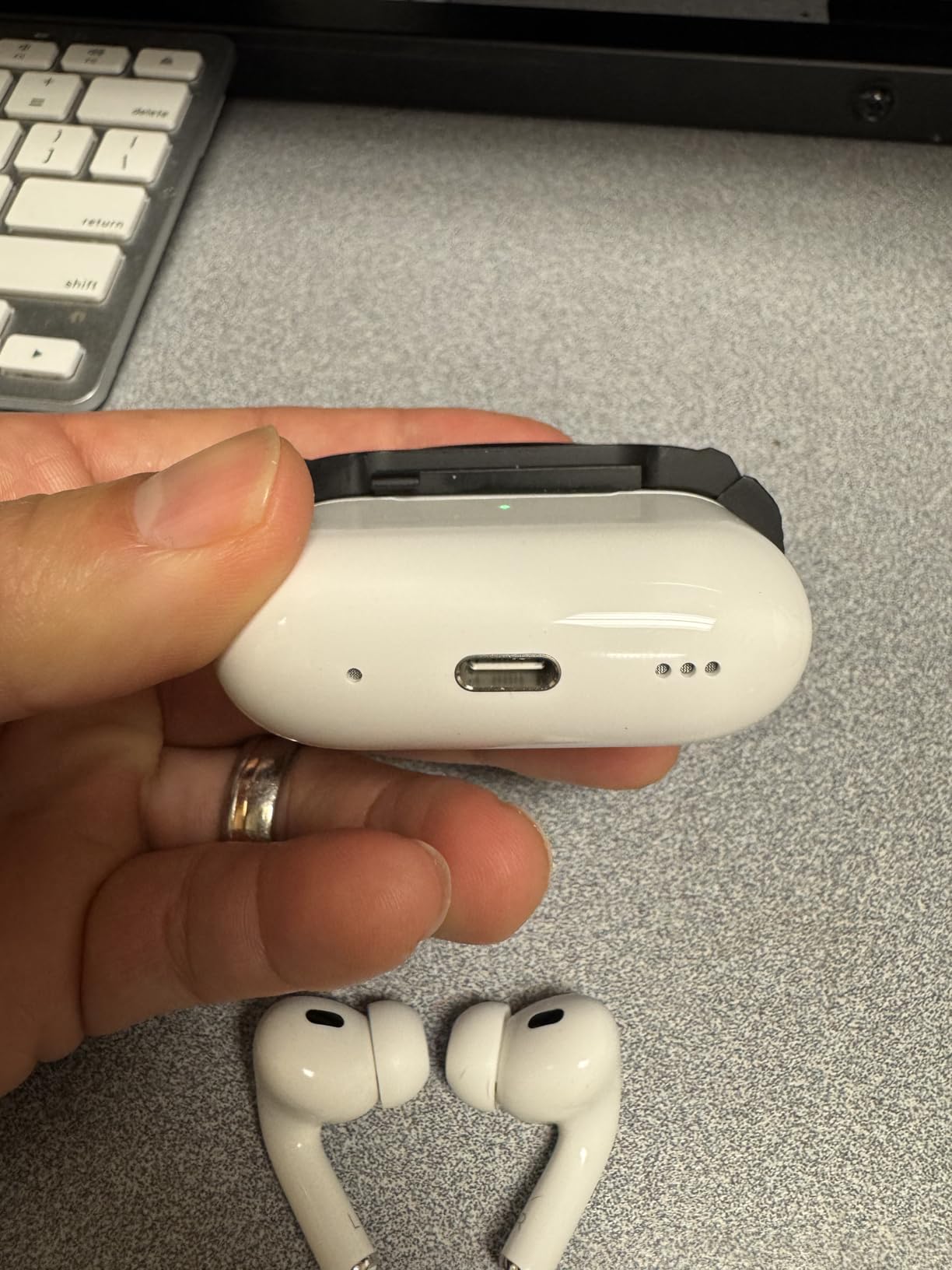 Apple AirPods Pro 2 Wireless Earbuds, Active Noise Cancellation, Hearing Aid Feature, Bluetooth Headphones, Transparency, Personalized Spatial Audio, High-Fidelity Sound, H2 Chip, USB-C Charging - Customer Photo 1