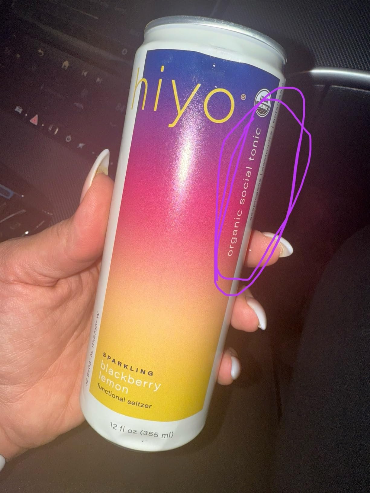 Hiyo Organic Social Tonic - Peach Mango, 12 Pack - N.A. Functional Seltzer, Sparkling Water Crafted with Organic Adaptogens, Nootropics & Botanicals - Customer Photo 2