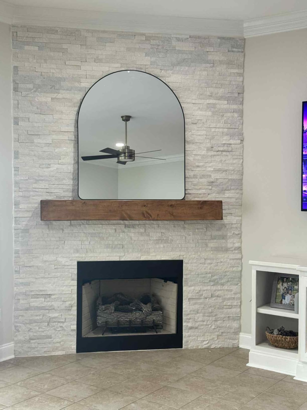 FORBATH Arched Bathroom Mirror 30x36 Inch, Bathroom Mirror Wall Mounted Modern Black Aluminum Frame Decor Dresser Mirror for Bedroom Living Room Entryway, Hanging or Leaning Against Wall - Customer Photo 1