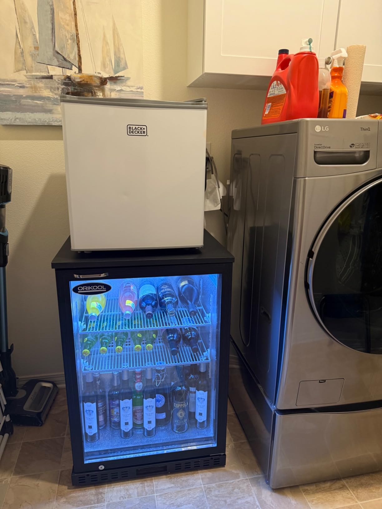 ORIKOOL 35 inch Beverage Refrigerators 2 Glass Door Back Bar, 320 Cans Cooler, Commercial Beer Champagne and Drink Fridge, 7.4 Cu.Ft - Customer Photo 1