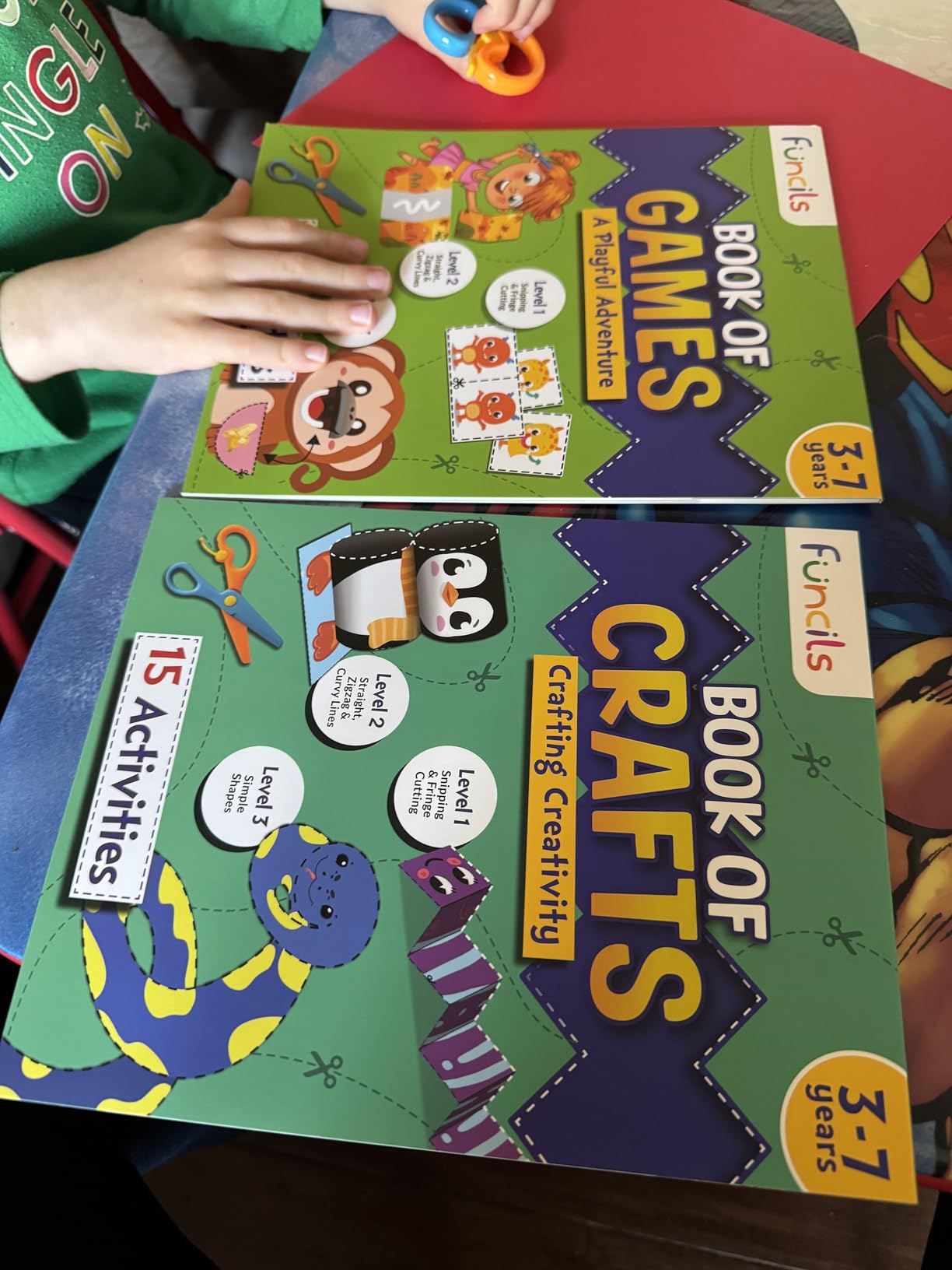 Funcils Toddler Scissor Skills - Art Supplies & Crafts Kit for Kids, Safety Scissors, Fine Motor Toys, Montessori Gifts for Boys & Girls Ages 3, 4, 5, 6, 7 Year Old, Preschool Learning Activity Books - Customer Photo 1