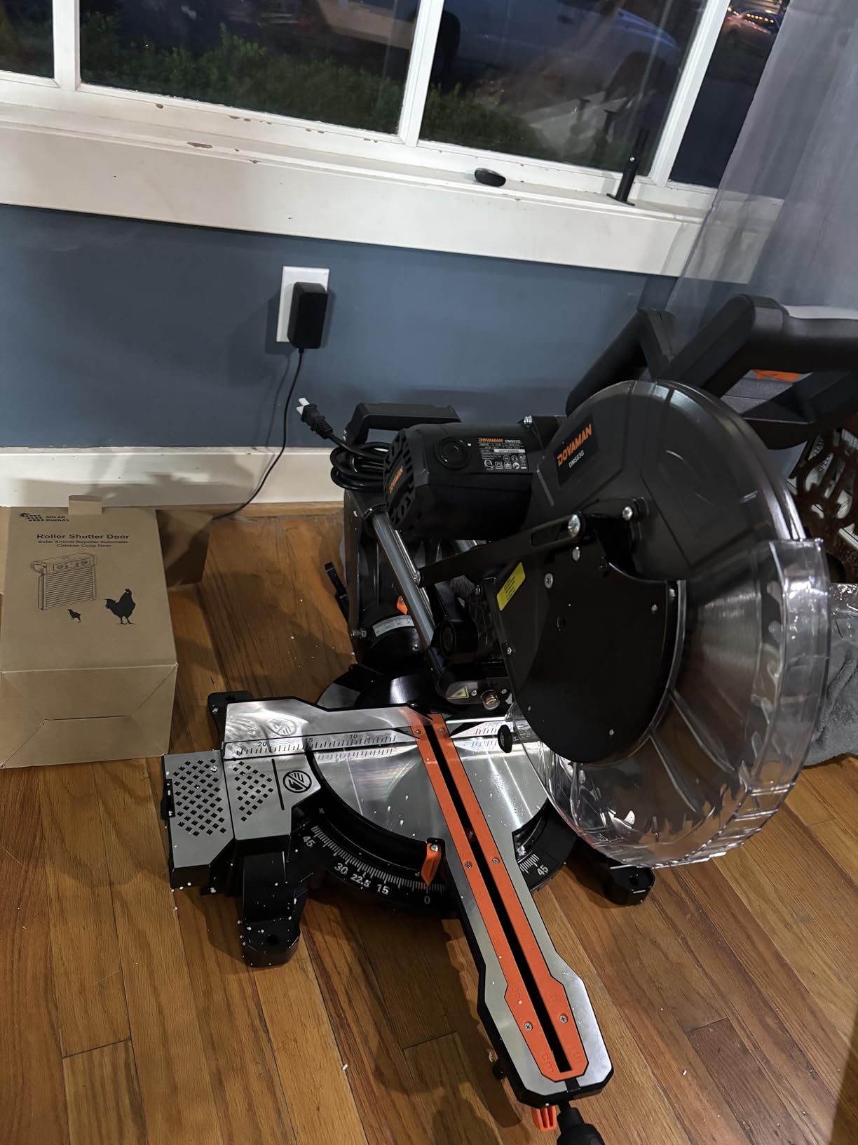 DOVAMAN 12-Inch Dual-Bevel Miter Saw, Compound Sliding Miter Saw, Ambidextrous Operation, 3800RPM, 4.2 x 13in Cutting Capacity, Laser Guide, 0-45° Bevel & Miter Cut, 9 Positive Stops, 15-Amp Corded - Customer Photo 2