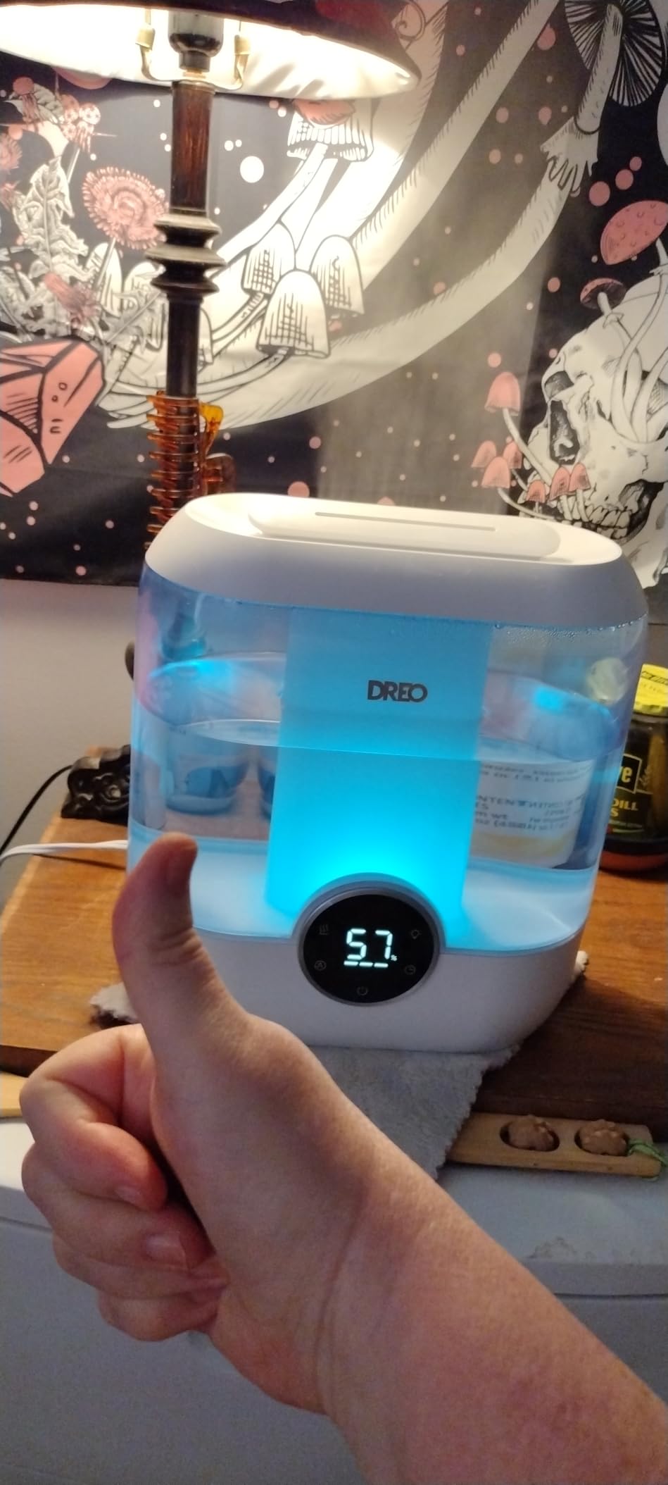 Dreo 6L Top Fill Humidifiers for Bedroom, 60H Runtime 28 dB Quiet Supersized Cool Mist Air Humidifiers for Large Room, Baby Nursery, Plant, Indoor, Night Light, Easy to Clean, Precise Humidity Control - Customer Photo 1