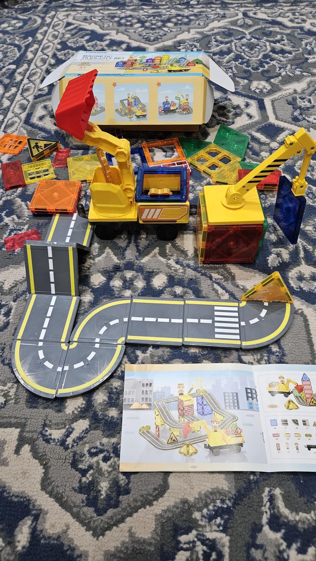 Dinosaur Toys Magnetic Tiles Lava Dinosaur World Set - Magnetic Blocks Building Toys for Kids 3-5 5-7 Girls Boys Toys Age 4-6 6-8, Classroom Must Haves Toddler Sensory Toys for 3+ Year Old Kids Toys - Customer Photo 2