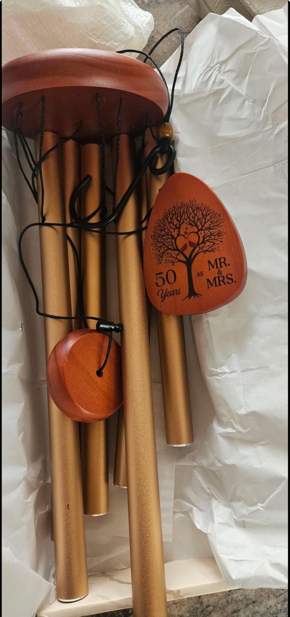 10th Anniversary Wind Chime, 10th Anniversary Romantic Gifts for Him, Her, Couple, Men, Women, Wife, Husband, Newlywed, Aluminum Anniversary's Keepsake Gifts Ideas Customer Review 10th Anniversary Wind Chime, 10th Anniversary Romantic Gifts for Him, Her, Couple, Men, Women, Wife, Husband, Newlywed, Aluminum Anniversary's Keepsake Gifts Ideas - Customer Photo 1