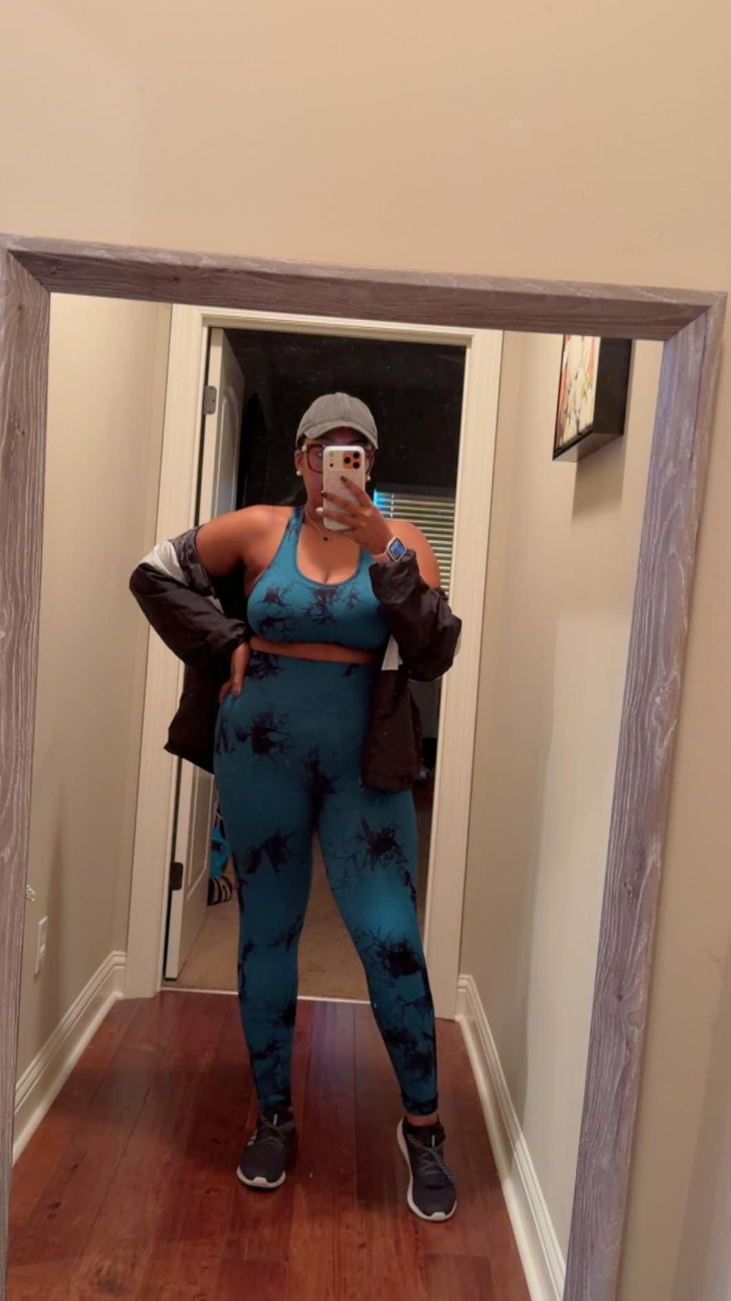 3 Piece Workout Sets for Women Butt Lifting Leggings with High Impact Sports Bra Gym Shorts - Customer Photo 1