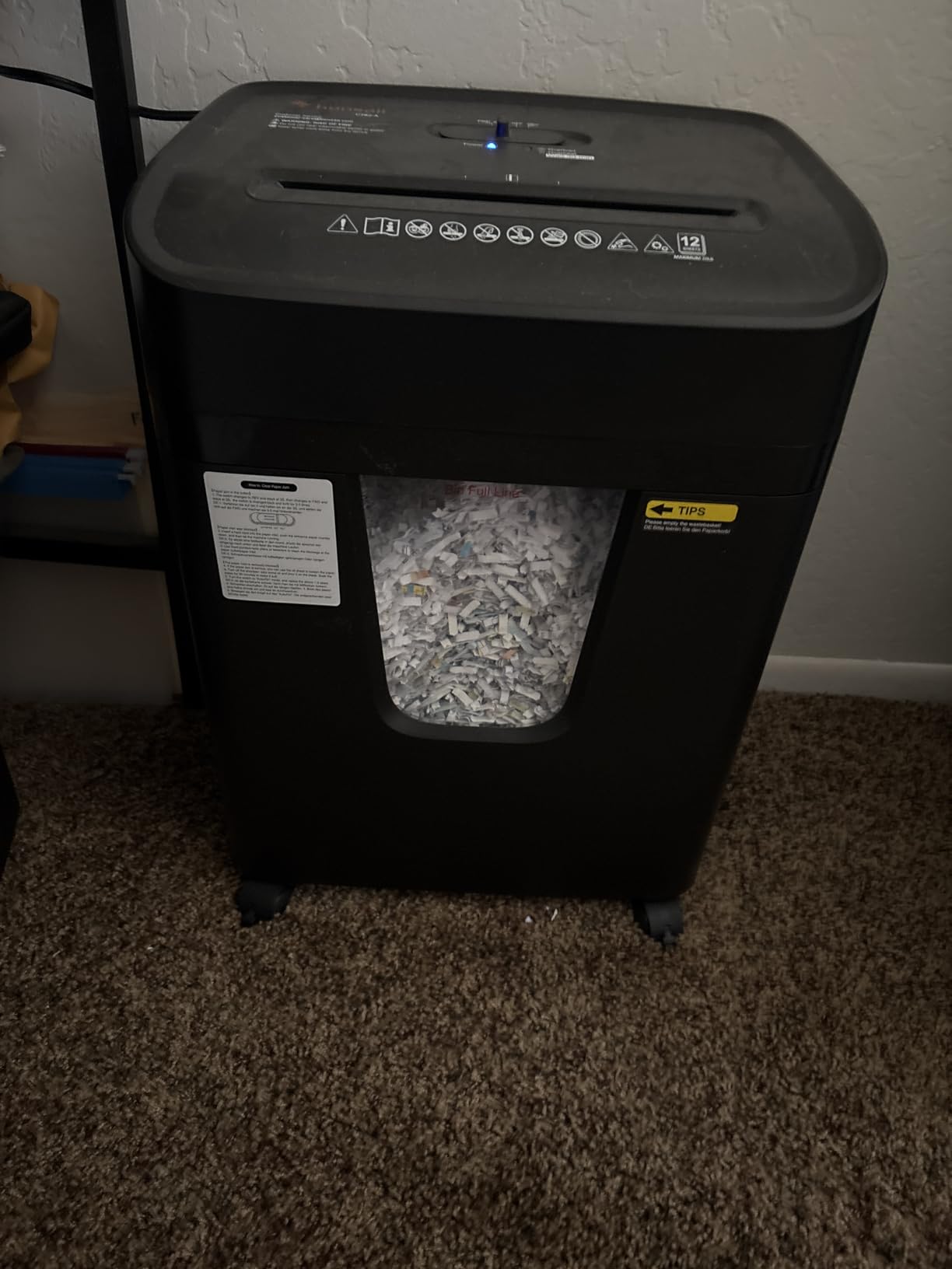 Bonsaii 12 Sheet Paper Shredder for Home Office, Heavy Duty Cross Cut Shredder with 5.5 Gal Pullout Bin - Customer Photo 1