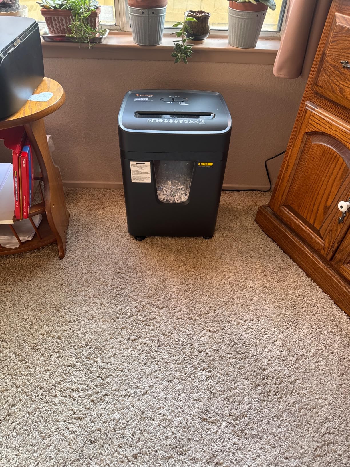 Bonsaii 12 Sheet Paper Shredder for Home Office, Heavy Duty Cross Cut Shredder with 5.5 Gal Pullout Bin - Customer Photo 2