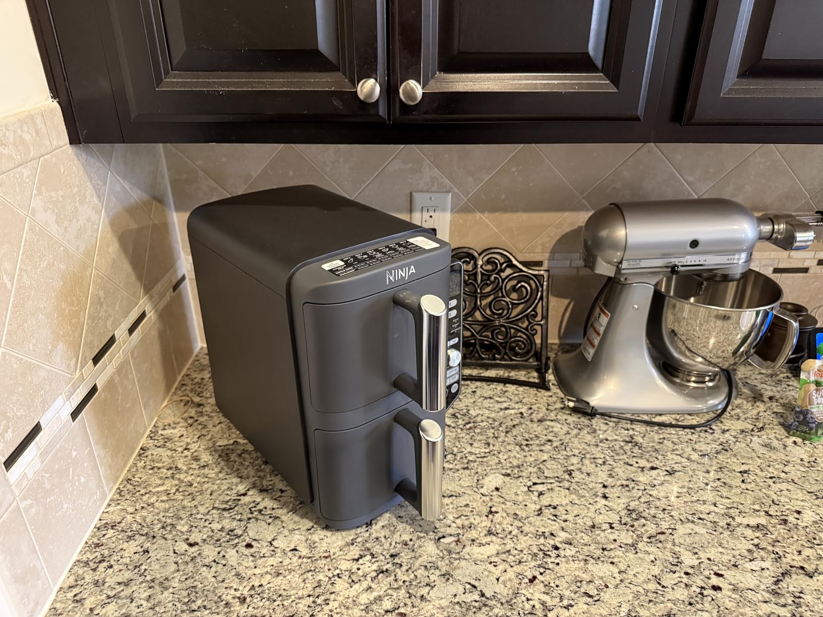 Ninja DoubleStack XL Smart 2-Basket Air Fryer, Smart Cook System, DoubleStack Technology Cook 4 Foods at Once, Space Saving Design, 10 QT, 6-in-1, Smart Finish & Match Cook, Air Fry, Broil, Bake SL451 Customer Review Ninja DoubleStack XL Smart 2-Basket Air Fryer, Smart Cook System, DoubleStack Technology Cook 4 Foods at Once, Space Saving Design, 10 QT, 6-in-1, Smart Finish & Match Cook, Air Fry, Broil, Bake SL451 - Customer Photo 1