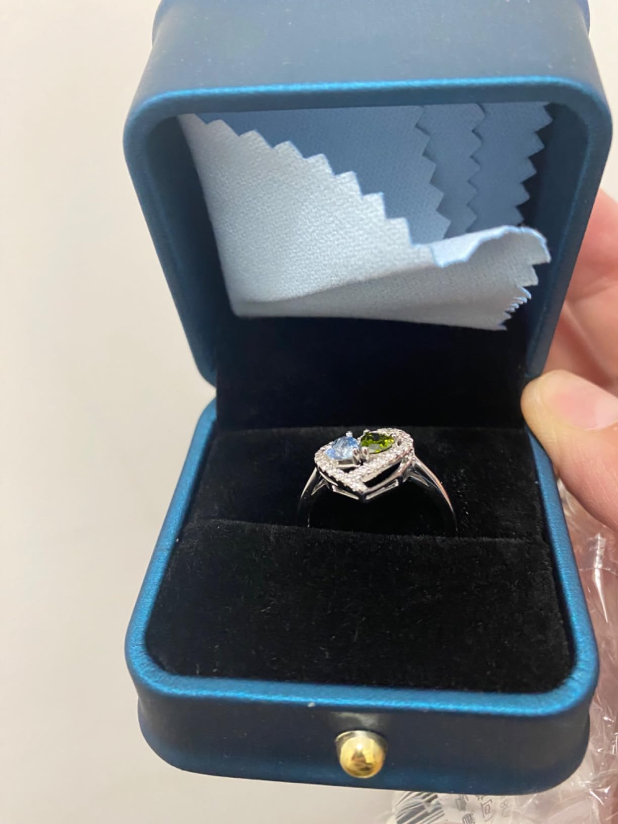 Iefil Adjustable Ring for Women - 925 Sterling Silver Double Birthstone Rings, Anniversary Birthday Gifts for Women Wife Her - Customer Photo 5