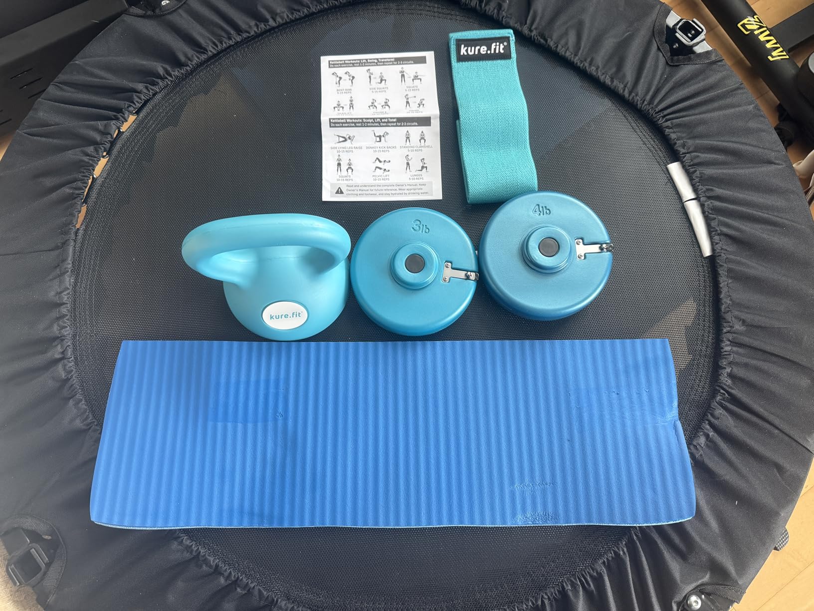 kure.fit Adjustable Kettlebell | 5 lb - 12 lb | Kettlebell Weights Set for Home Gym | Full-Body Workouts, Strength Training, Weight Loss | Fabric Booty Band | Beginners & Women | Sage Green - Customer Photo 2