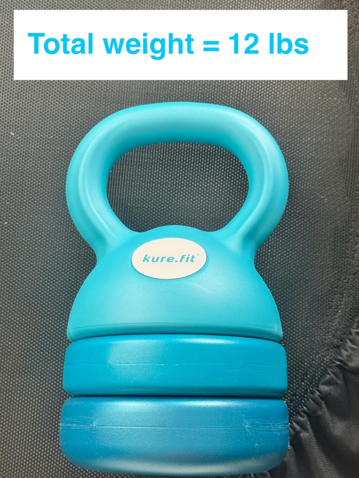 kure.fit Adjustable Kettlebell | 5 lb - 12 lb | Kettlebell Weights Set for Home Gym | Full-Body Workouts, Strength Training, Weight Loss | Fabric Booty Band | Beginners & Women | Teal Blue - Customer Photo 5