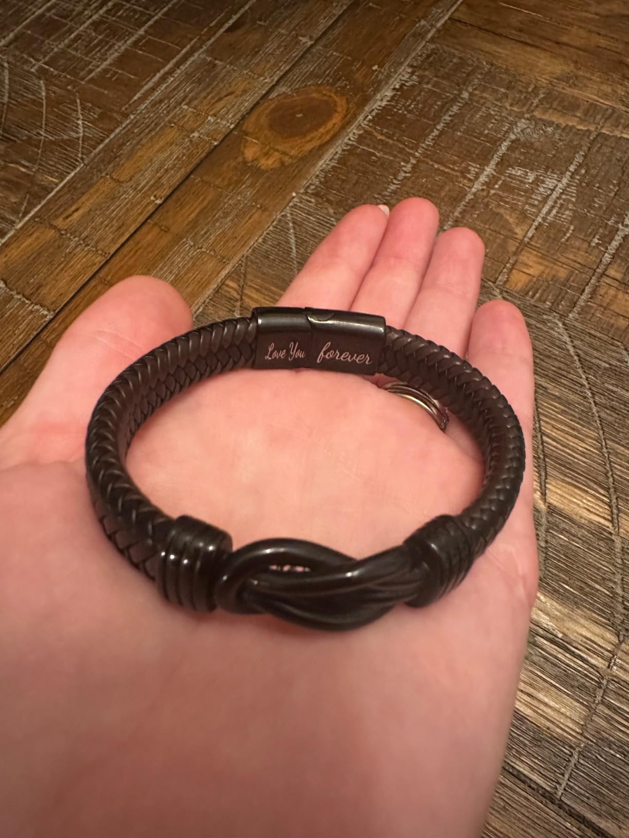 Bracelets Gifts for Men: Christmas Gifts Mens Bracelet Leather Couples Bracelets Anniversary Valentines Day for Him Boyfriend Husband from Wife Valentine's Birthday Romantic - Customer Photo 2