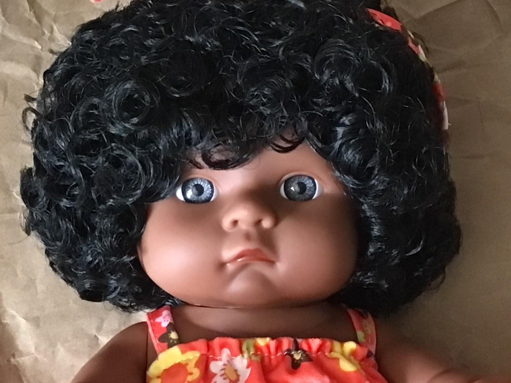 GAGAKU Black Baby Doll for 3 4 5 6 Years Old,12 inch Black Baby Dolls for Girls with Curly Hair, 2-Sets Doll Clothes,Small Baby Dolls for Toddlers Kids and Girls Holiday Birthday Customer Review GAGAKU Black Baby Doll for 3 4 5 6 Years Old,12 inch Black Baby Dolls for Girls with Curly Hair, 2-Sets Doll Clothes,Small Baby Dolls for Toddlers Kids and Girls Holiday Birthday - Customer Photo 3