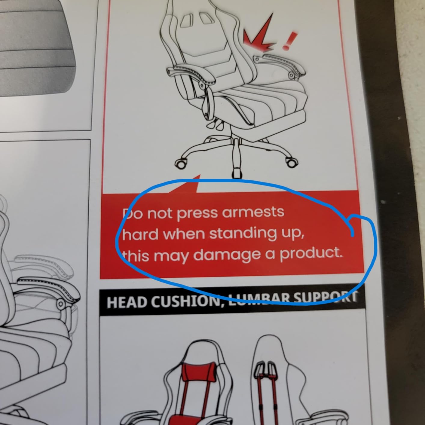 N-GEN GAMING Video Gaming Chair with Footrest Lumbar Support for Home Office High Back Recliner Height Adjustable Ergonomic Comfy Leather Computer Desk Chair (Black) - Customer Photo 2