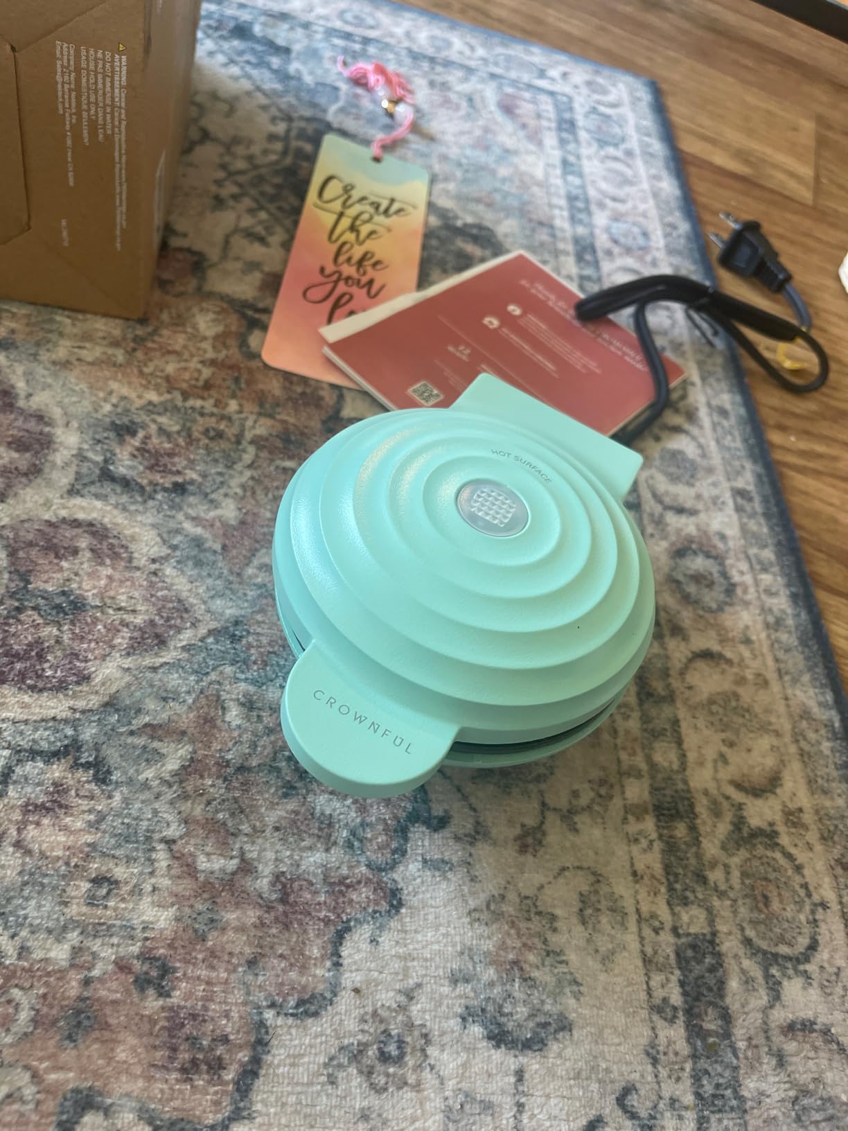 CROWNFUL Mini Waffle Maker, 4 CROWNFUL Mini Waffle Maker, 4