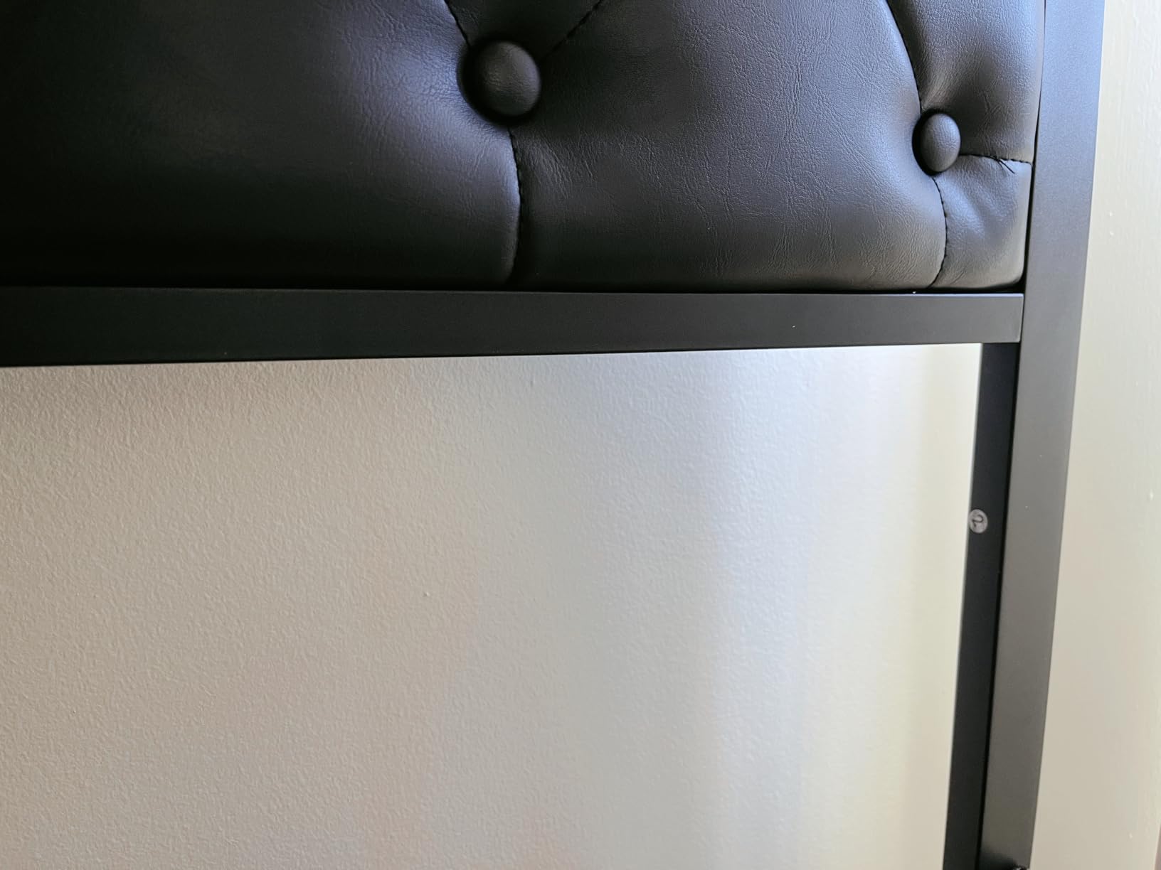 Queen Bed Frame with Headboard PU Leather Upholstered Bed Frame Platform,All Metal Slats Support Platform Bed Frame with Storage Space,Easy Assembly,Noise Free,No Box Spring Needed,Black - Customer Photo 2