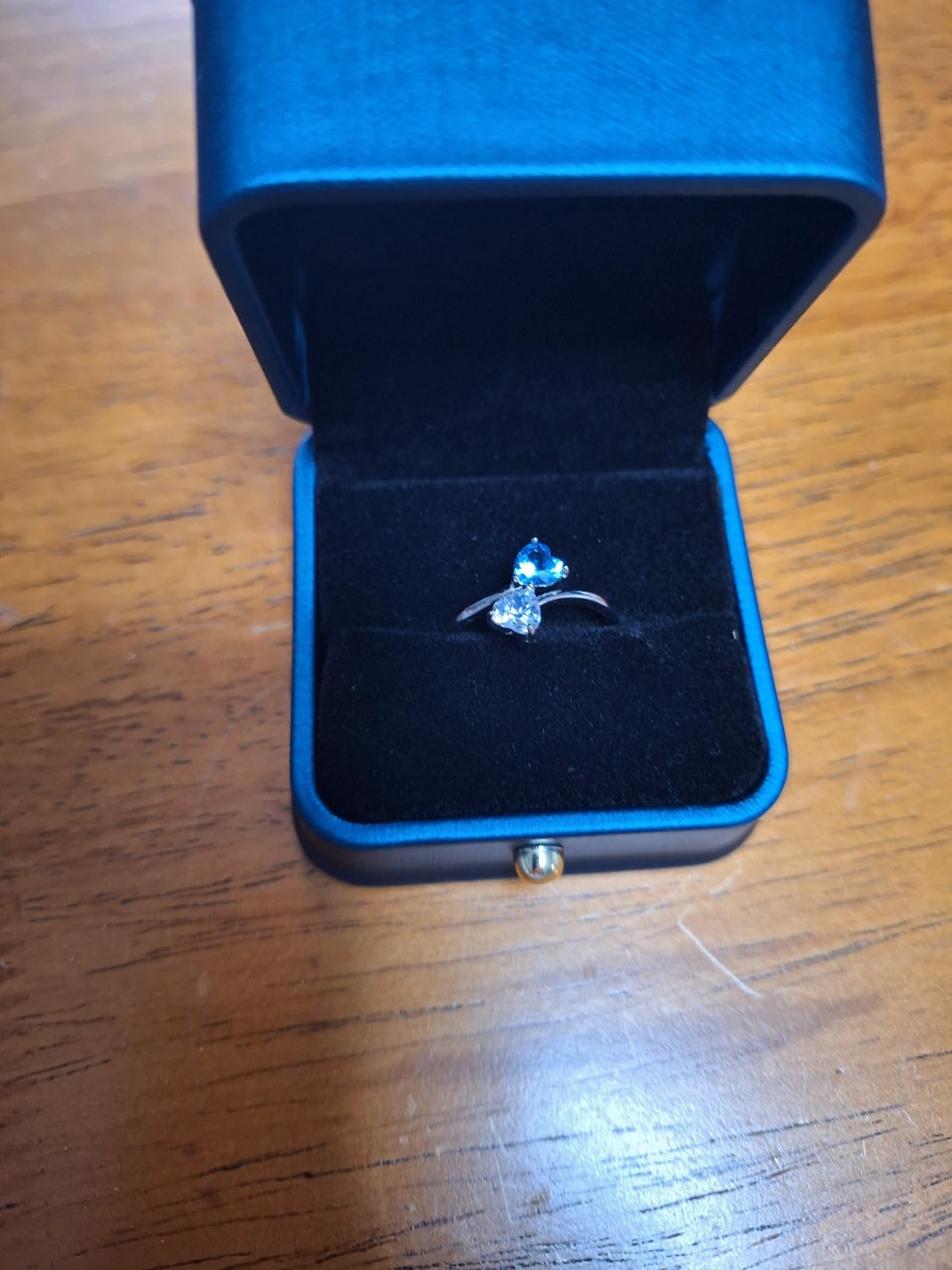 Iefil Adjustable Birthstone Rings for Women - 925 Sterling Silver Double Birthstone Rings, Anniversary & Birthday Gifts for Women, Personalized Jewelry Gifts for Wife, Mom, Girlfriend - Customer Photo 3