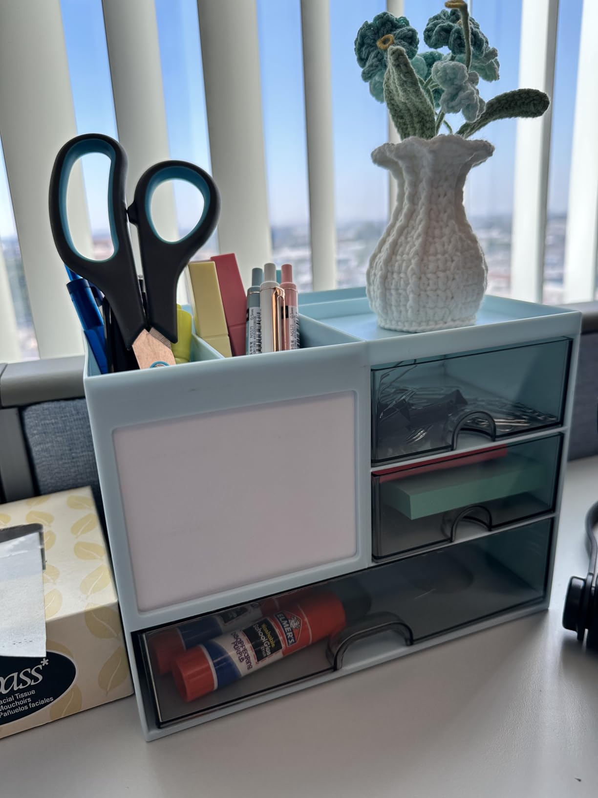 Marbrasse Desk Organizer with 3 Drawer, Multi-Functional Pencil Pen Holder for Desk, Desk Organizers and Accessories with 4 Compartments, Desktop Organizer Storage for Office Home Art Supplies (Black) - Customer Photo 2