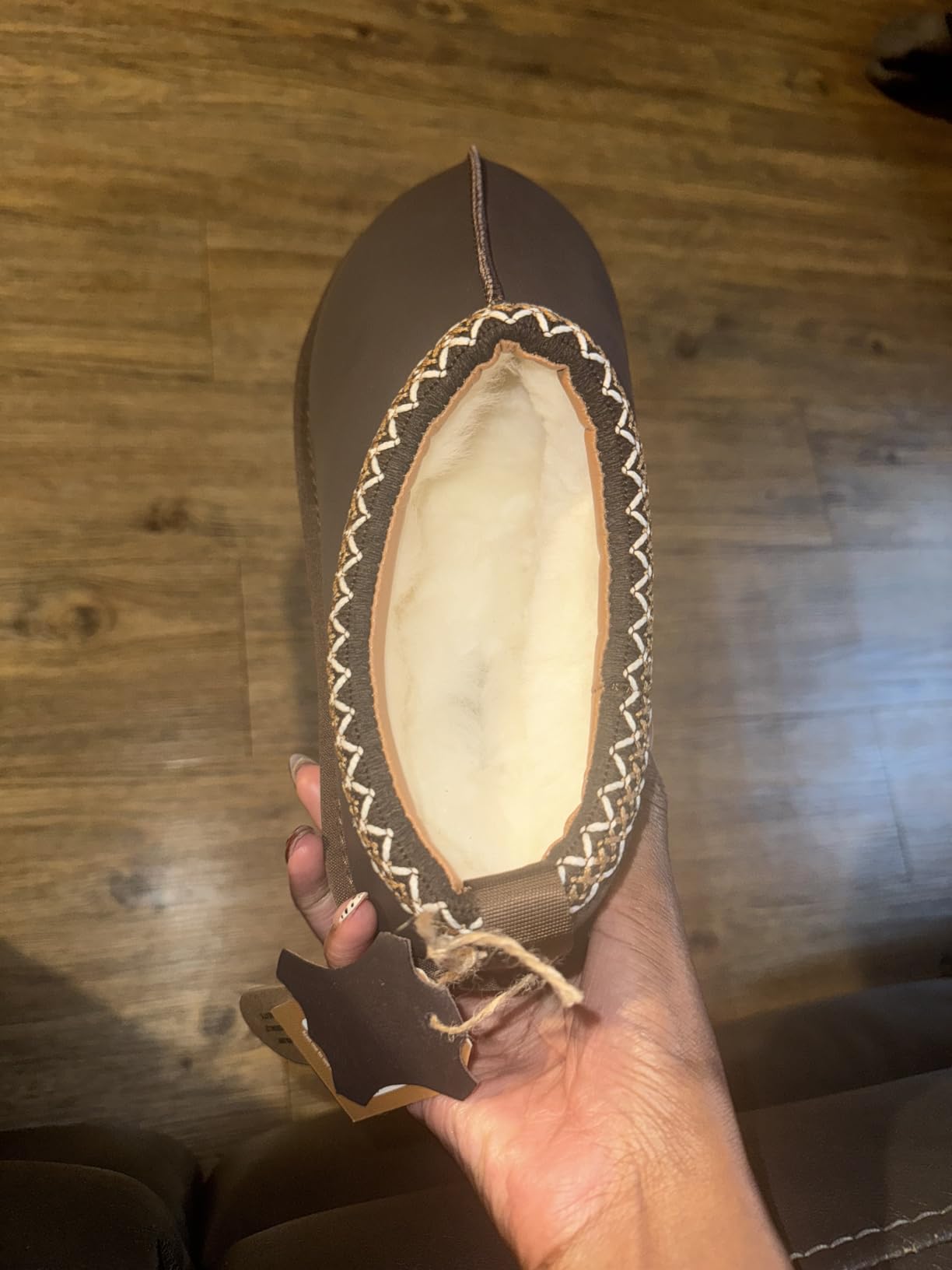 Project Cloud 100% Genuine Leather Womens Slippers with Genuine Australian Shearling Fur Lining Slippers for Women - Non-Slip EVA with Memory Foam Fuzzy Slippers Women Footwear (Nerita) - Customer Photo 1