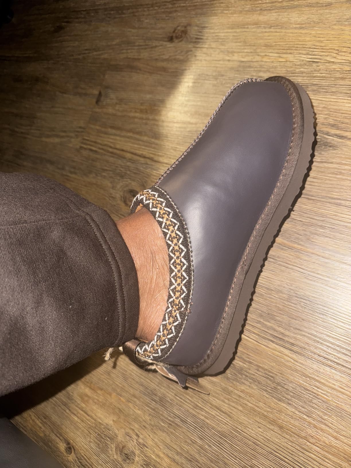 Project Cloud 100% Genuine Leather Womens Slippers with Genuine Australian Shearling Fur Lining Slippers for Women - Non-Slip EVA with Memory Foam Fuzzy Slippers Women Footwear (Nerita) - Customer Photo 3