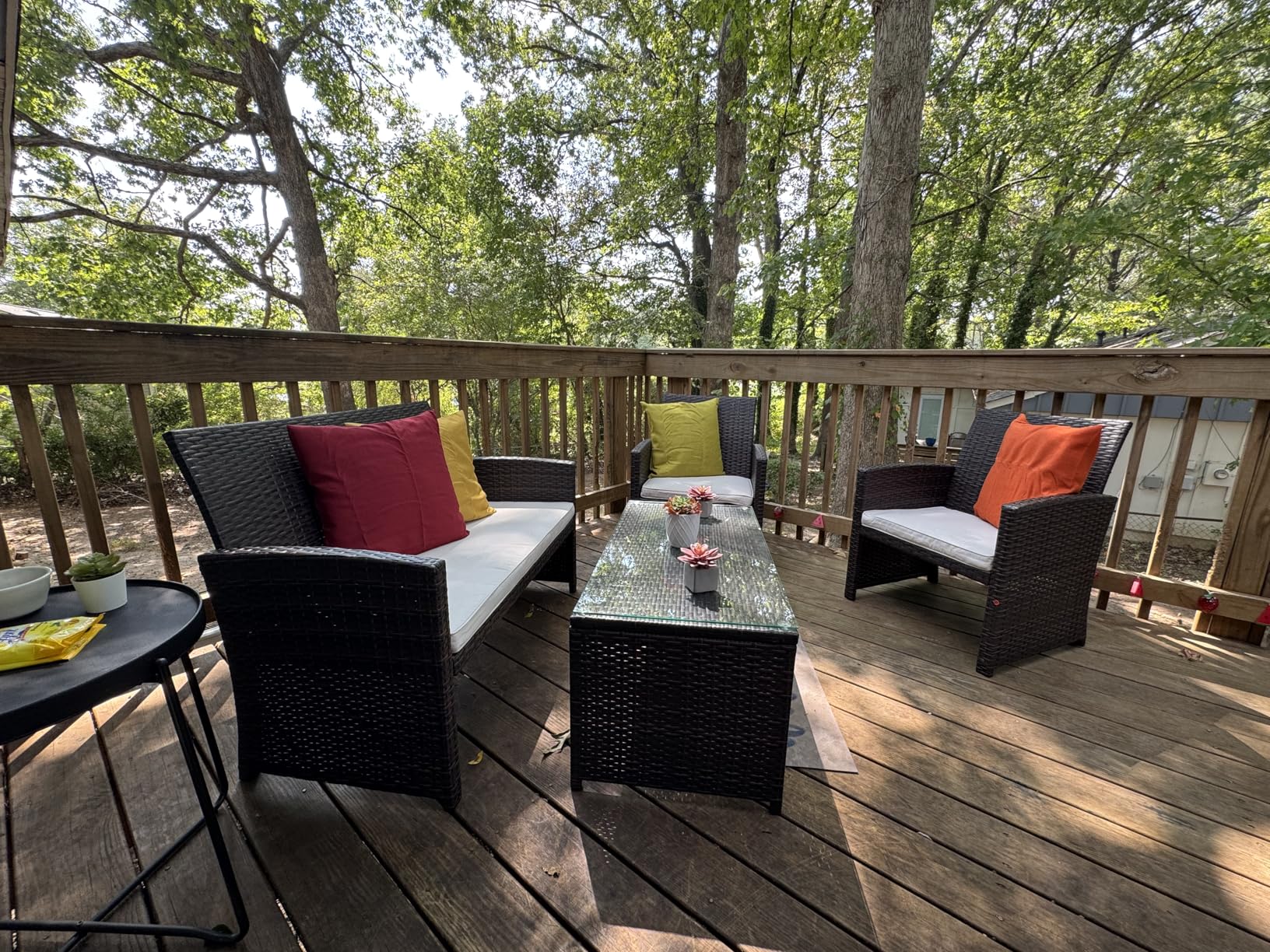 Best Choice Products 4-Piece Outdoor Wicker Patio Conversation Furniture Set for Backyard w/Coffee Table, Seat Cushions - Black/Black - Customer Photo 1