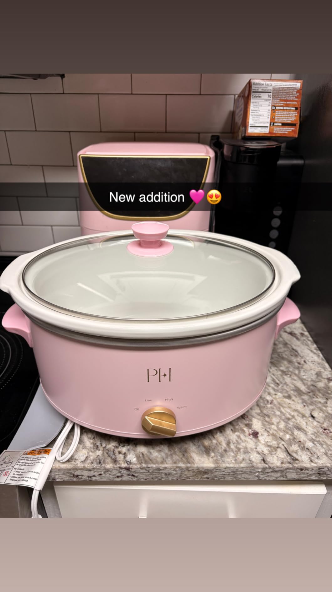Paris Hilton 6-Quart Manual Slow Cooker, Features Three Settings (Low, High, Warm), Naturally Nonstick and Dishwasher Safe Stoneware Insert, Family Sized Capacity, Pink Customer Review Paris Hilton 6-Quart Manual Slow Cooker, Features Three Settings (Low, High, Warm), Naturally Nonstick and Dishwasher Safe Stoneware Insert, Family Sized Capacity, Pink - Customer Photo 1