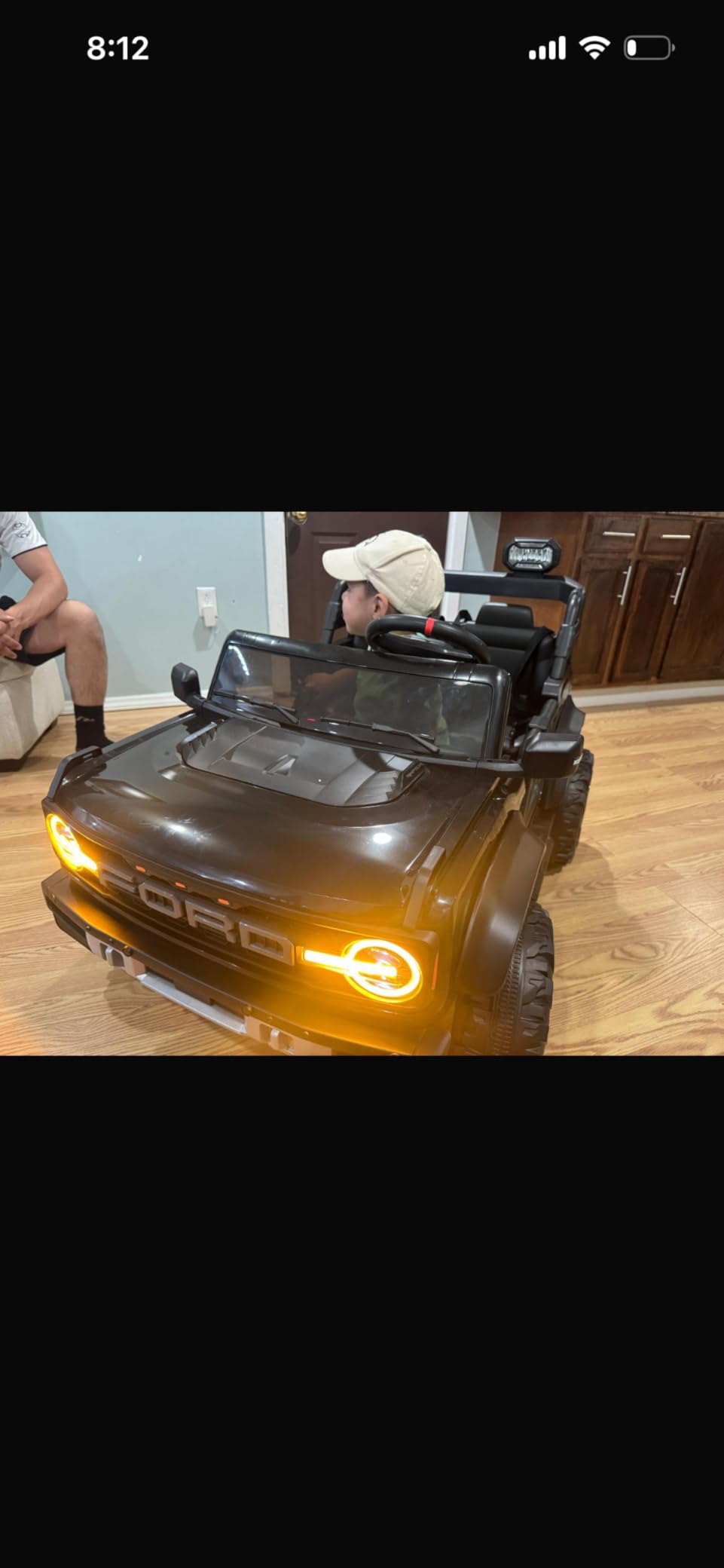 ENYOPRO 2 Seater Ride On Car for Kids, 24V Licensed Ford Bronco Raptor Electric Power Ride On Truck Toy with Remote Control, 4 Wheels Shock Absorption, Soft Start, Bluetooth, Radio, 3 Speed - Blue - Customer Photo 1