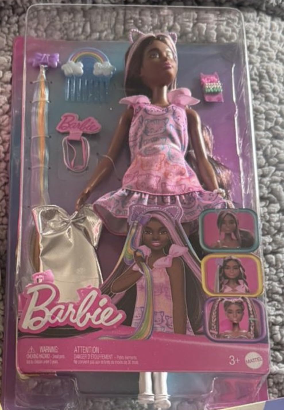 Barbie Fun & Fancy Fashion Doll & Accessories, with Extra-Long Black Hair & 2 Looks, Including Silver Dress & Hair Extension Customer Review Barbie Fun & Fancy Fashion Doll & Accessories, with Extra-Long Black Hair & 2 Looks, Including Silver Dress & Hair Extension - Customer Photo 1