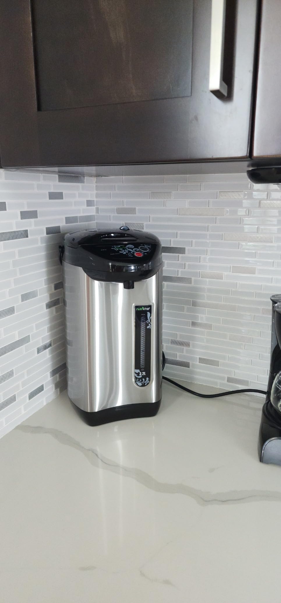 NutriChef 5.2 Qt Electric Water Kettle, Quick Heating, 5 Liter Digital Kettle with 5 Temperature Settings, Safety Lock, Stainless Steel, 3 Dispensing Options, Easy to Clean, 8.46