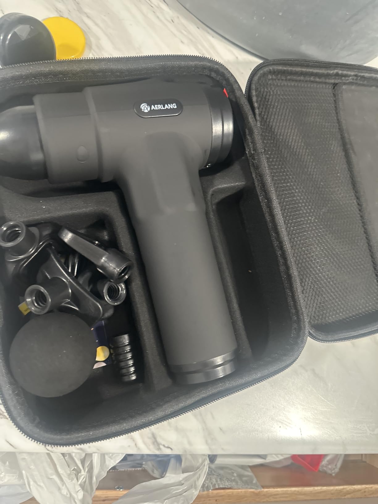 AERLANG Massage Gun with Heat Deep Tissue Back Massager Neck Massager for Pain Relief,Muscle Percussion Massage Gun, Birthday Gifts for Men Women Dad him Handheld Message Gun with 7Heads&Silent Customer Review AERLANG Massage Gun with Heat Deep Tissue Back Massager Neck Massager for Pain Relief,Muscle Percussion Massage Gun, Birthday Gifts for Men Women Dad him Handheld Message Gun with 7Heads&Silent - Customer Photo 2