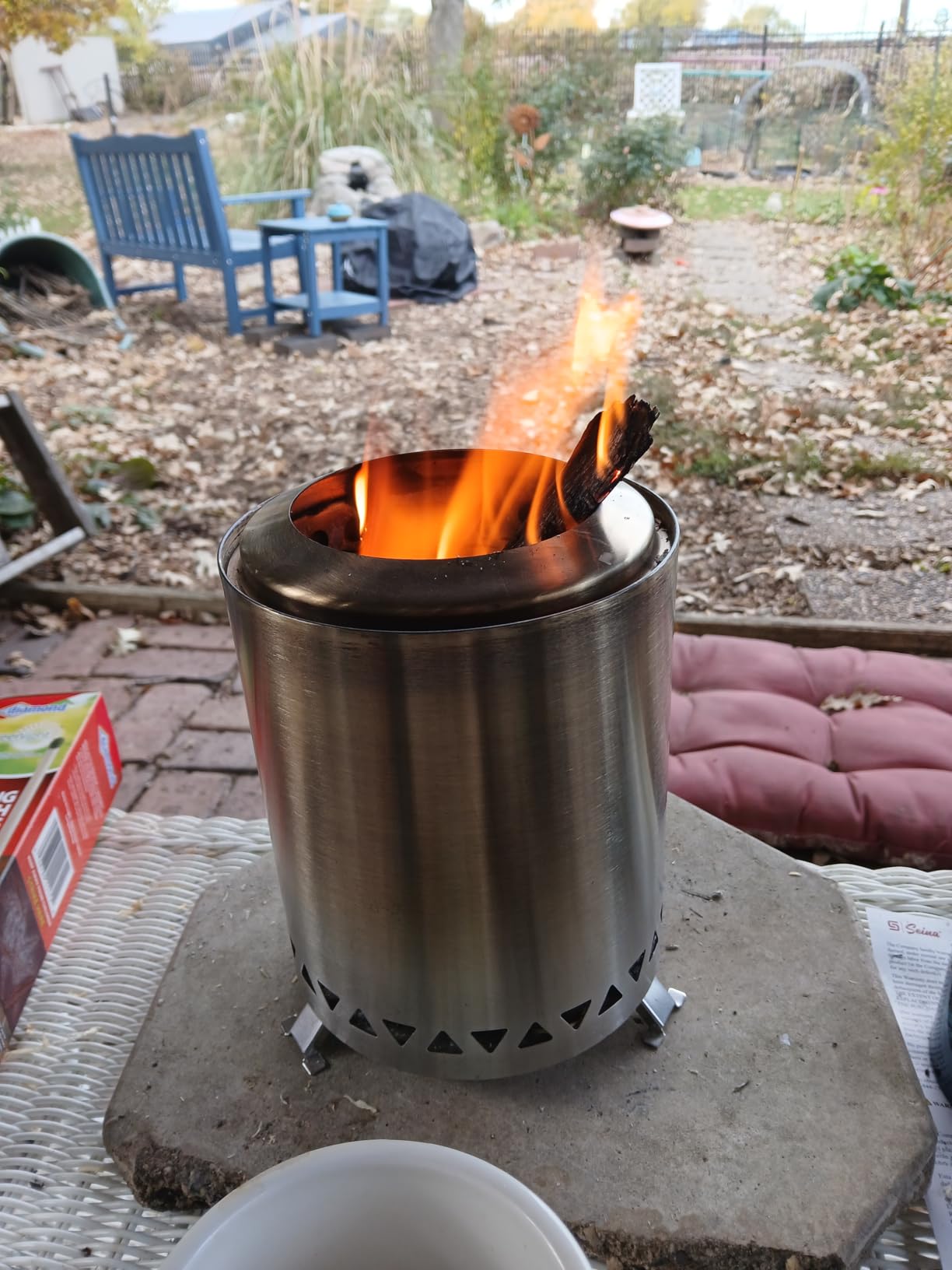 Houswise Smokeless Tabletop Fire Pit Outdoor - 8 Inch Mini Fire Pit, Wood Pellet Table Top Firepit, Portable Table Top Pit for Outside Patio, Small Pits Patio Heater Stove, Tabletop Firepit - Customer Photo 1