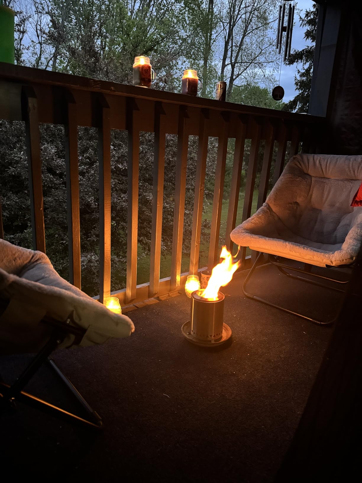 Houswise Smokeless Tabletop Fire Pit Outdoor - 8 Inch Mini Fire Pit, Wood Pellet Table Top Firepit, Portable Table Top Pit for Outside Patio, Small Pits Patio Heater Stove, Tabletop Firepit - Customer Photo 4