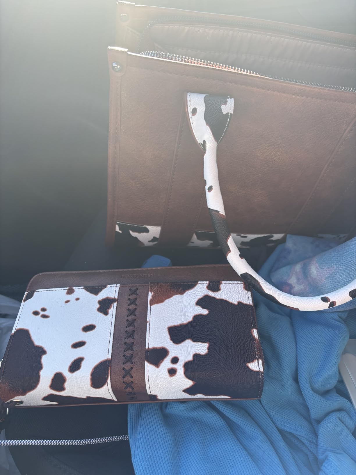 BOSTANTEN Wallets for Women Leather RFID Double Zipper Around Credit Card Holder Large Capacity Wristlet Clutch Wallet - Customer Photo 1