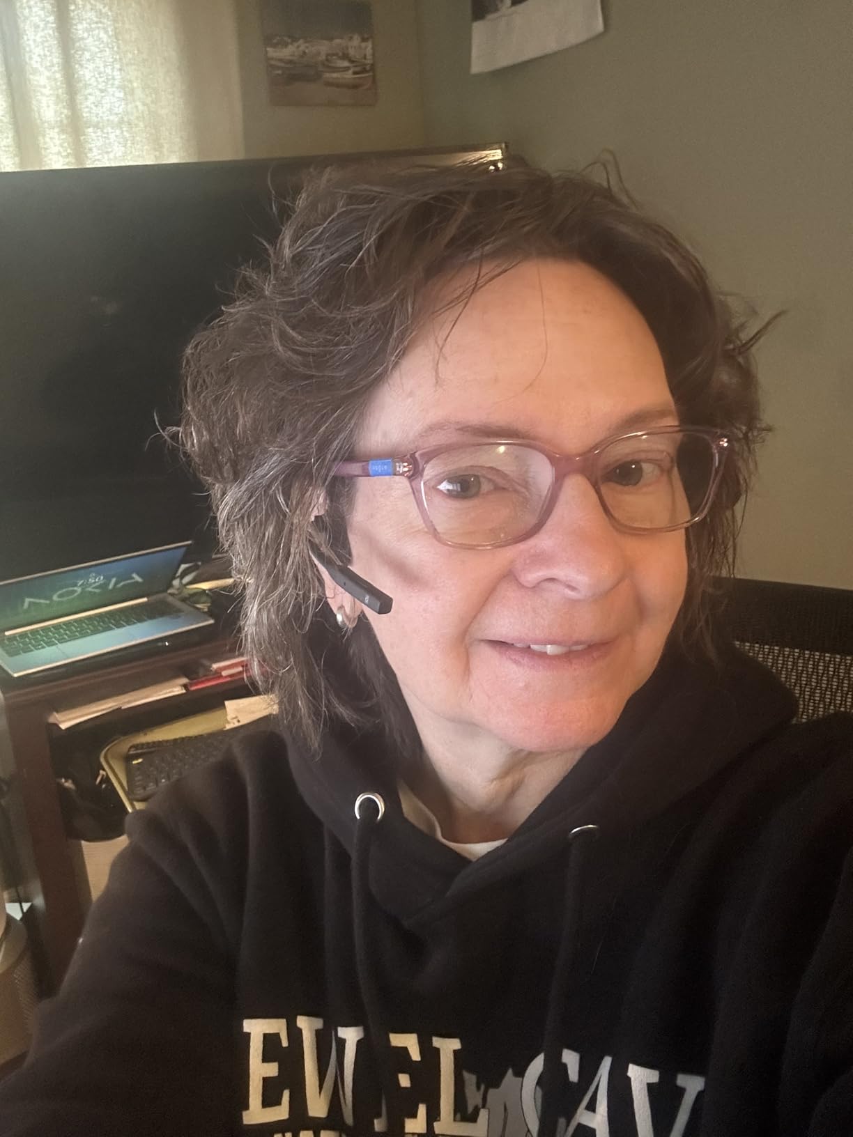 OpenComm2 2025 Upgrade - Open-Ear Bone Conduction Headphones, Wireless Bluetooth Headset with Noise Canceling Mic & Mute Button for Work Calls and Meetings, 16 Hour Talk Time for Mobile & PC - C120 - Customer Photo 2