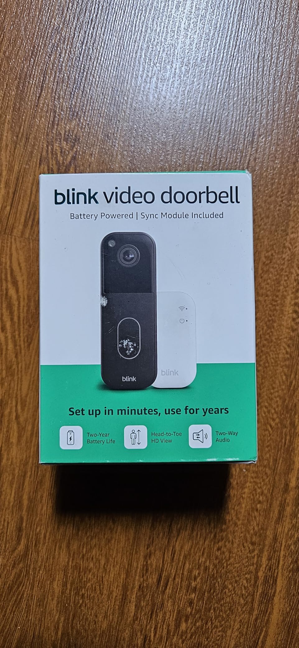 Blink Video Doorbell (newest model) – Head-to-toe HD view, two-year battery life, and simple setup. Sync Module Core included – System (Black) - Customer Photo 3