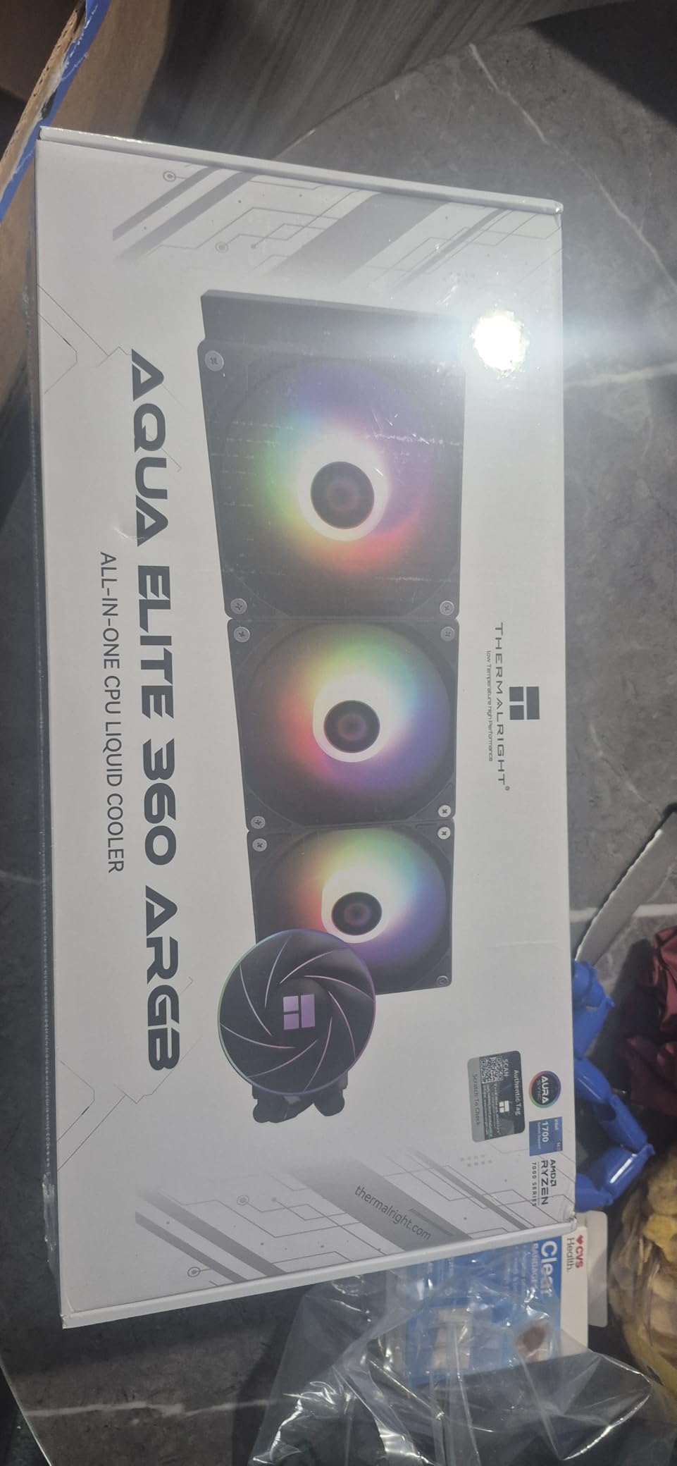 Thermalright Aqua Elite 360 ARGB Liquid CPU Cooler, 360 AIO Cooling Row Size, 3 x 120mm PWM Fans, Computer CPU Cooler,for AMD:AM4/AM5, Intel LGA1851/1150/1151/1200/2011/ 1700 - Customer Photo 3